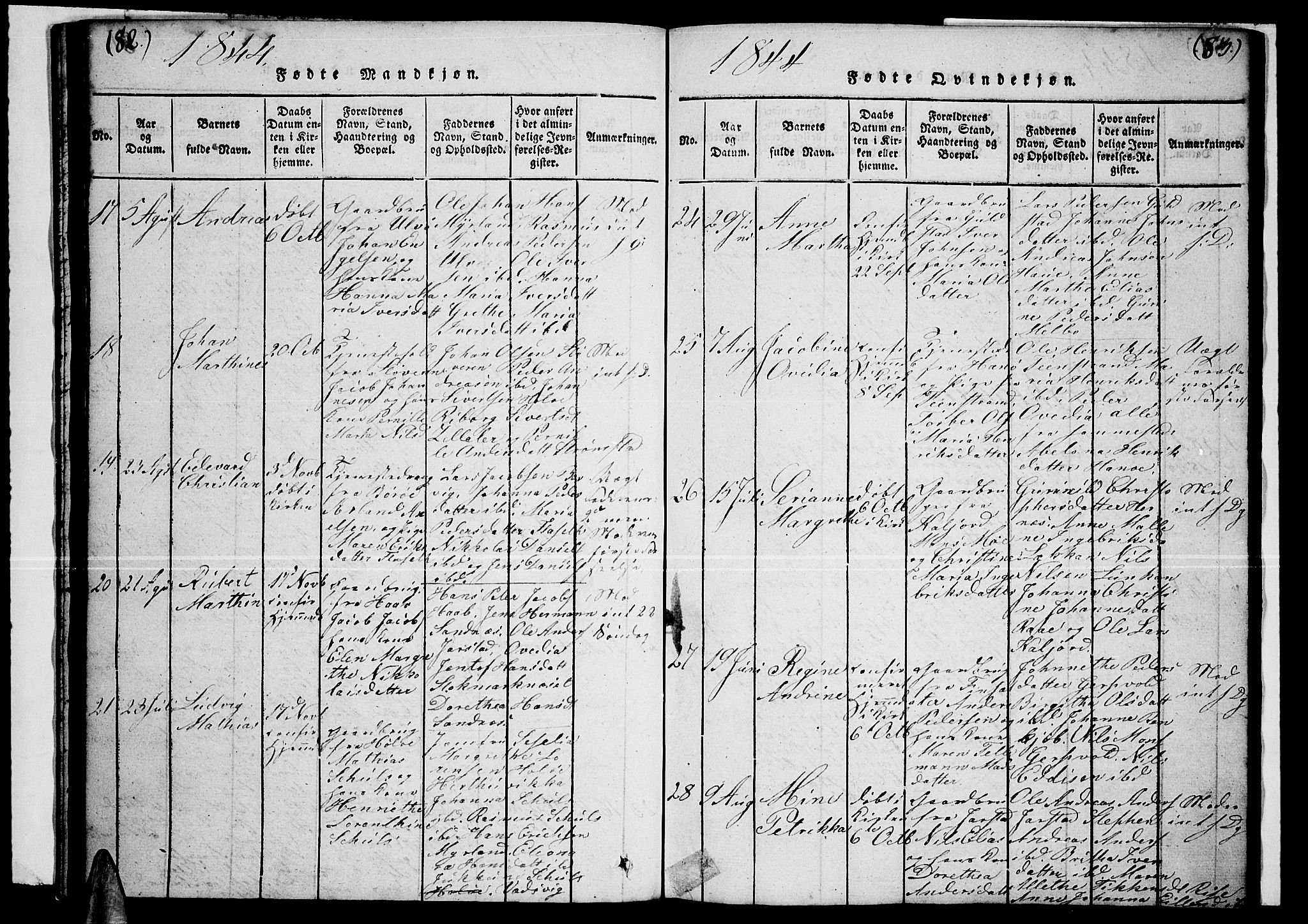 Ministerialprotokoller, klokkerbøker og fødselsregistre - Nordland, AV/SAT-A-1459/888/L1263: Parish register (copy) no. 888C02 /1, 1820-1850, p. 82-83
