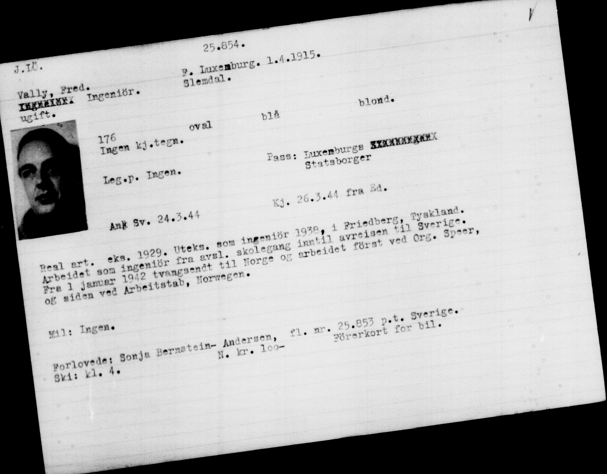 Den Kgl. Norske Legasjons Flyktningskontor, AV/RA-S-6753/V/Va/L0011: Kjesäterkartoteket.  Flyktningenr. 25300-28349, 1940-1945, p. 578