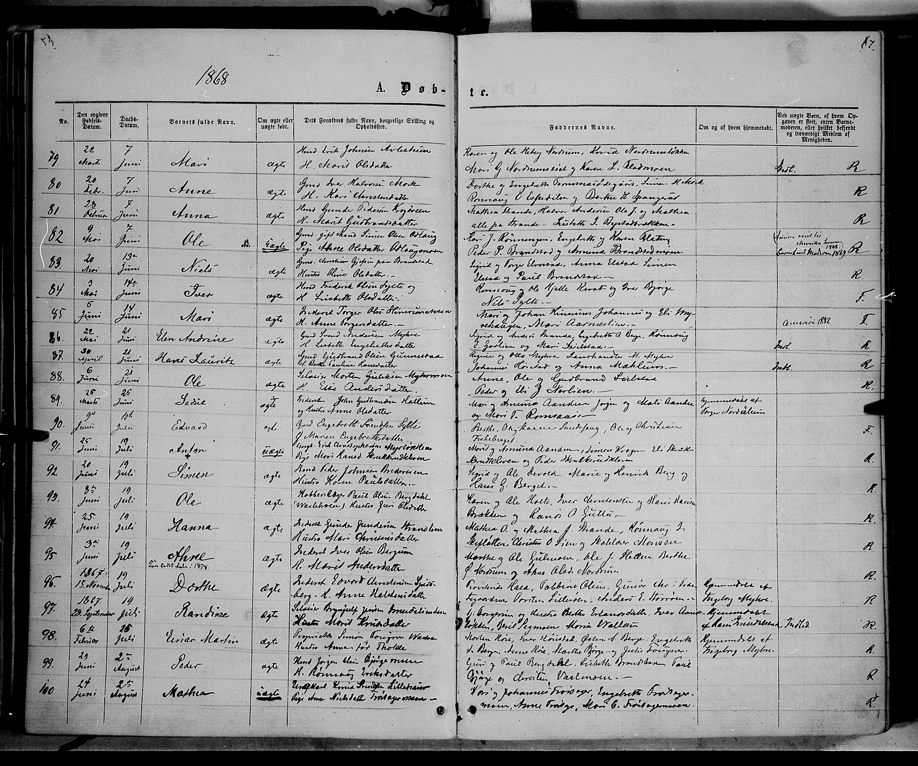 Ringebu prestekontor, AV/SAH-PREST-082/H/Ha/Haa/L0007: Parish register (official) no. 7, 1860-1877, p. 67