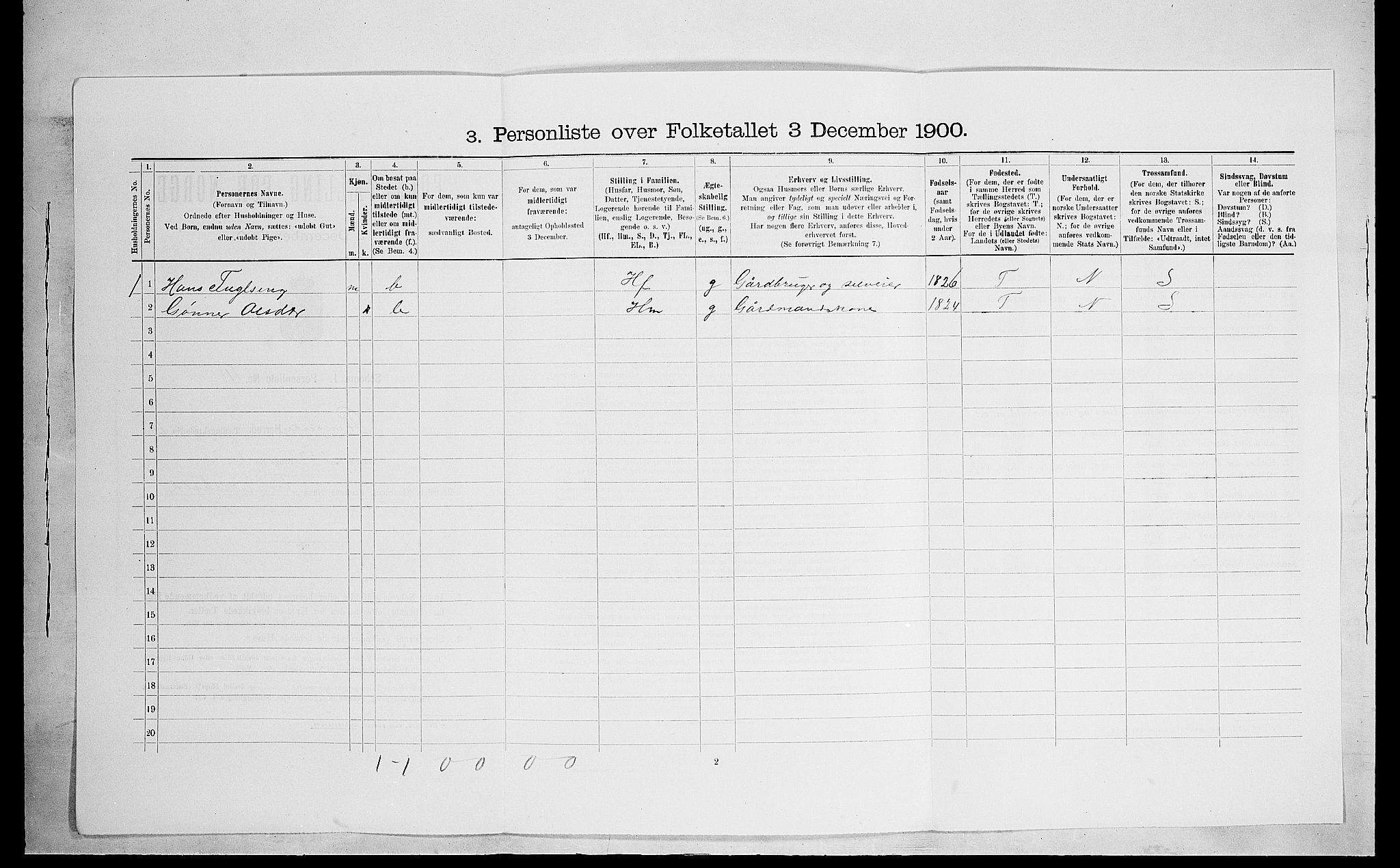 SAH, 1900 census for Ringsaker, 1900, p. 2403