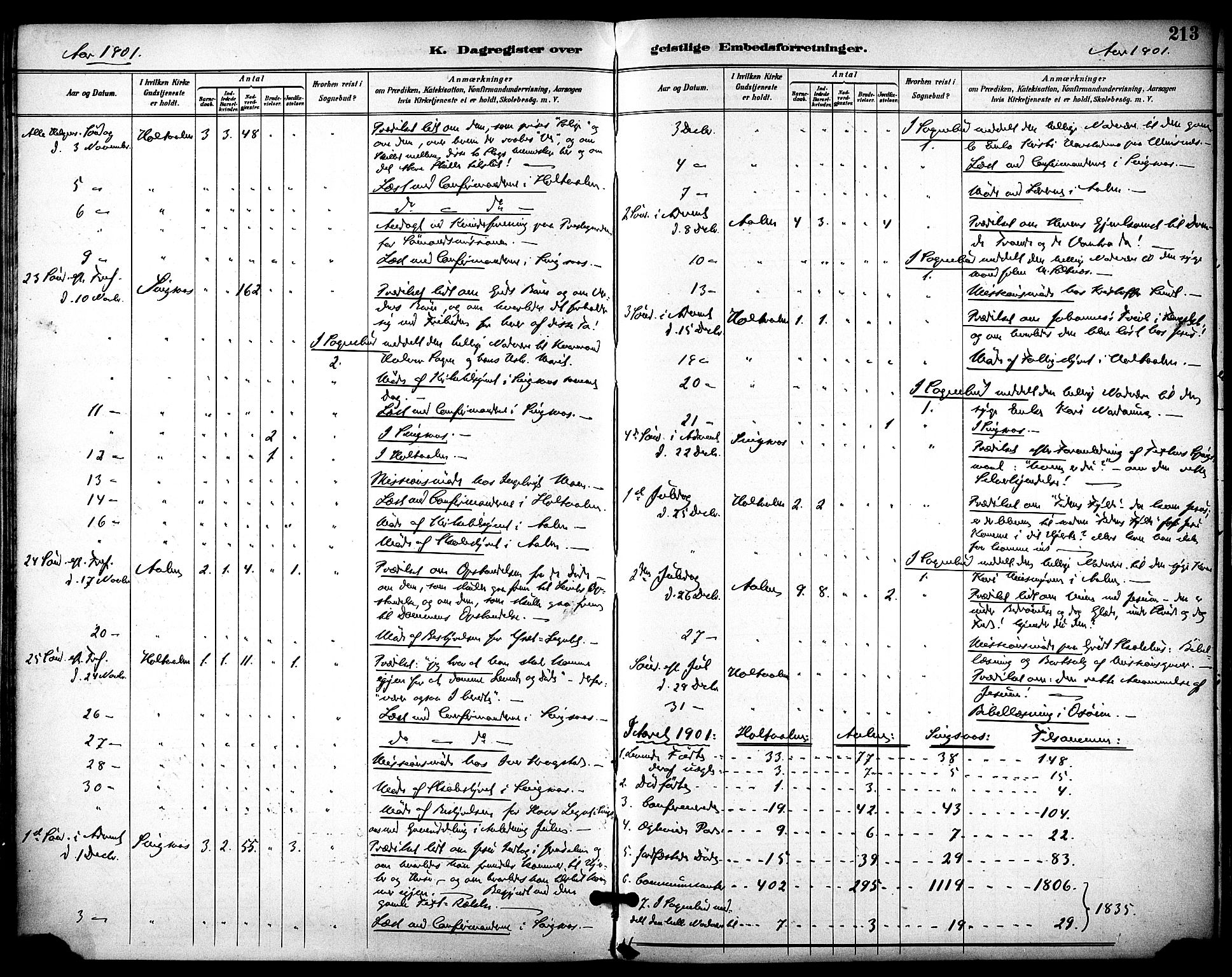 Ministerialprotokoller, klokkerbøker og fødselsregistre - Sør-Trøndelag, SAT/A-1456/686/L0984: Parish register (official) no. 686A02, 1891-1906, p. 213