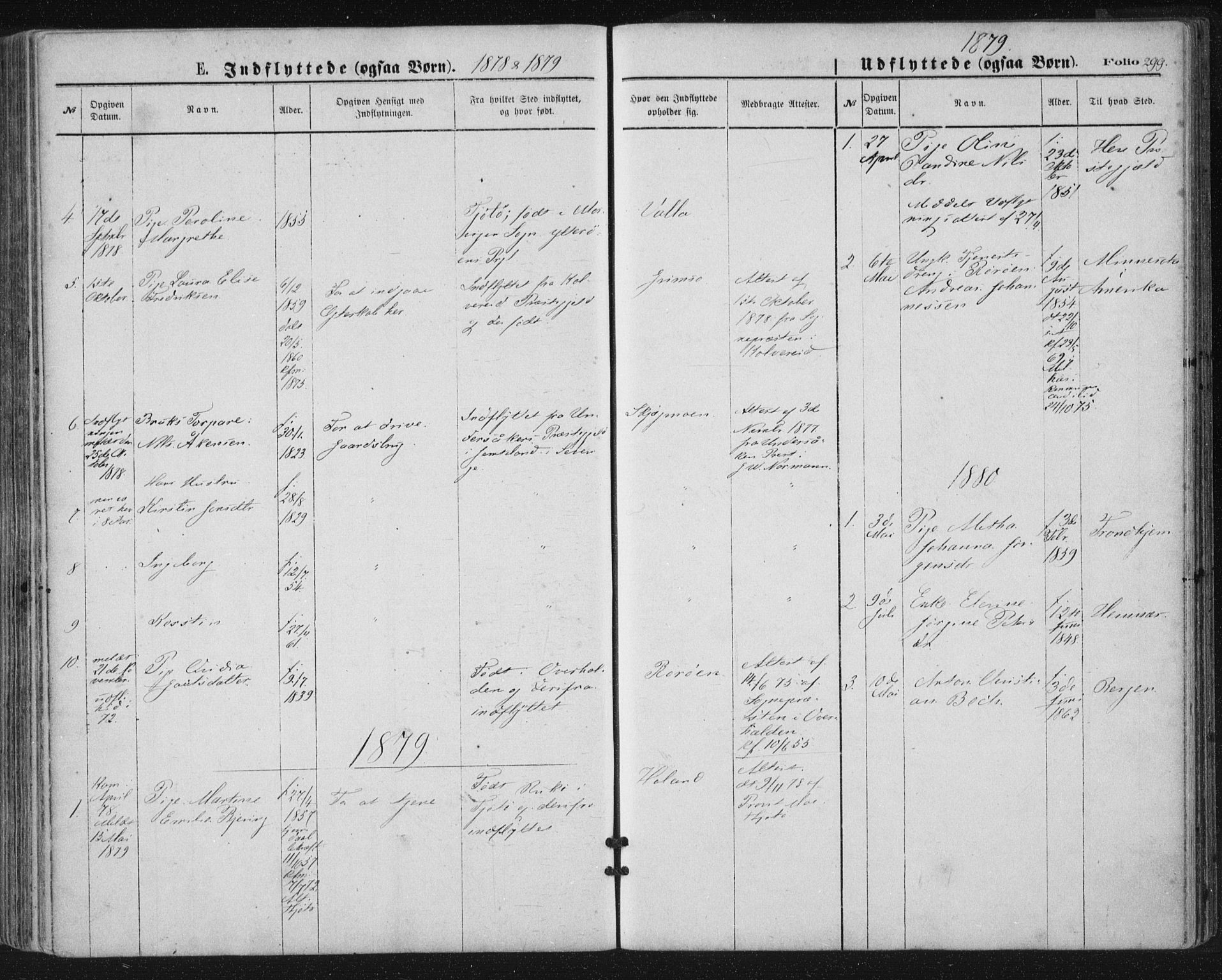 Ministerialprotokoller, klokkerbøker og fødselsregistre - Nordland, SAT/A-1459/816/L0241: Parish register (official) no. 816A07, 1870-1885, p. 299