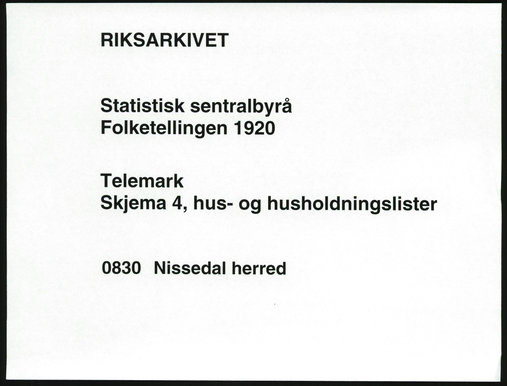 SAKO, 1920 census for Nissedal, 1920, p. 41