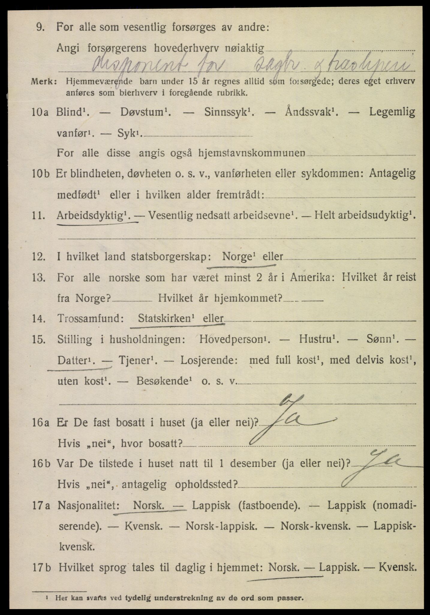 SAT, 1920 census for Otterøy, 1920, p. 1398