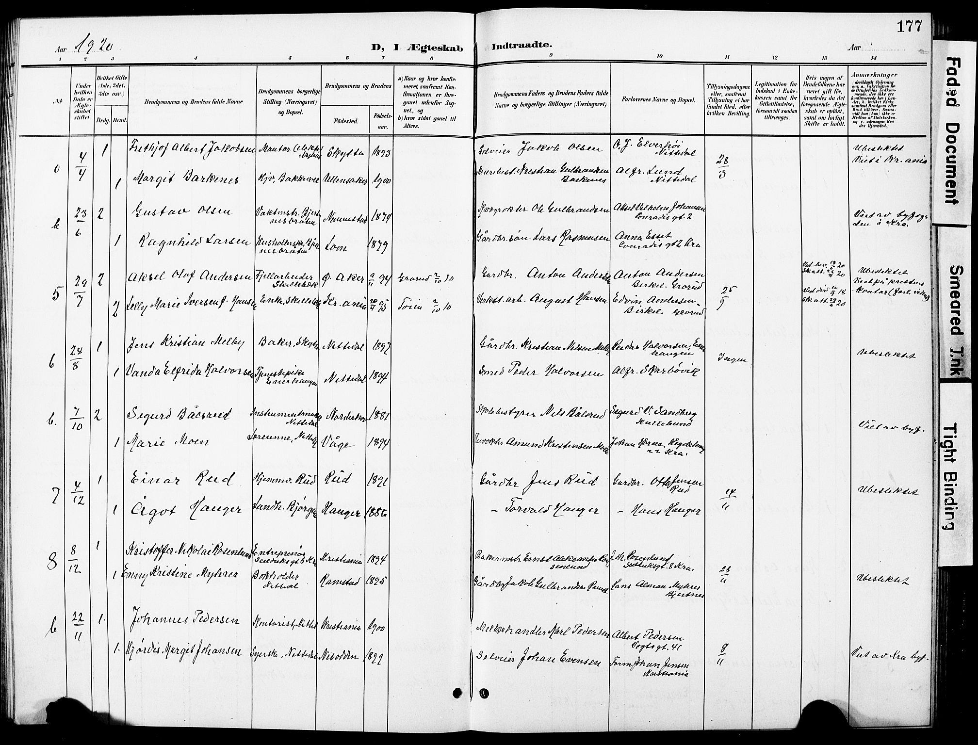 Nittedal prestekontor Kirkebøker, SAO/A-10365a/G/Ga/L0003: Parish register (copy) no. I 3, 1902-1929, p. 177