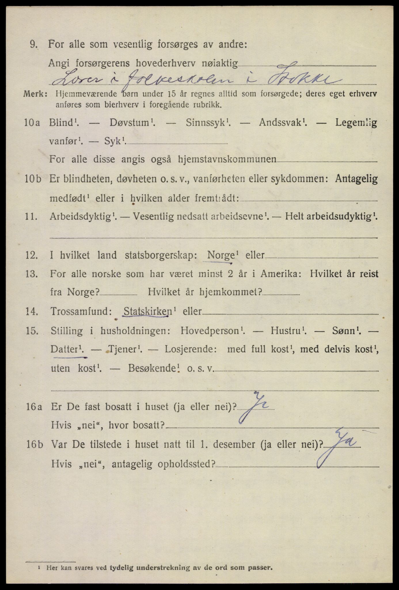 SAKO, 1920 census for Stokke, 1920, p. 2045