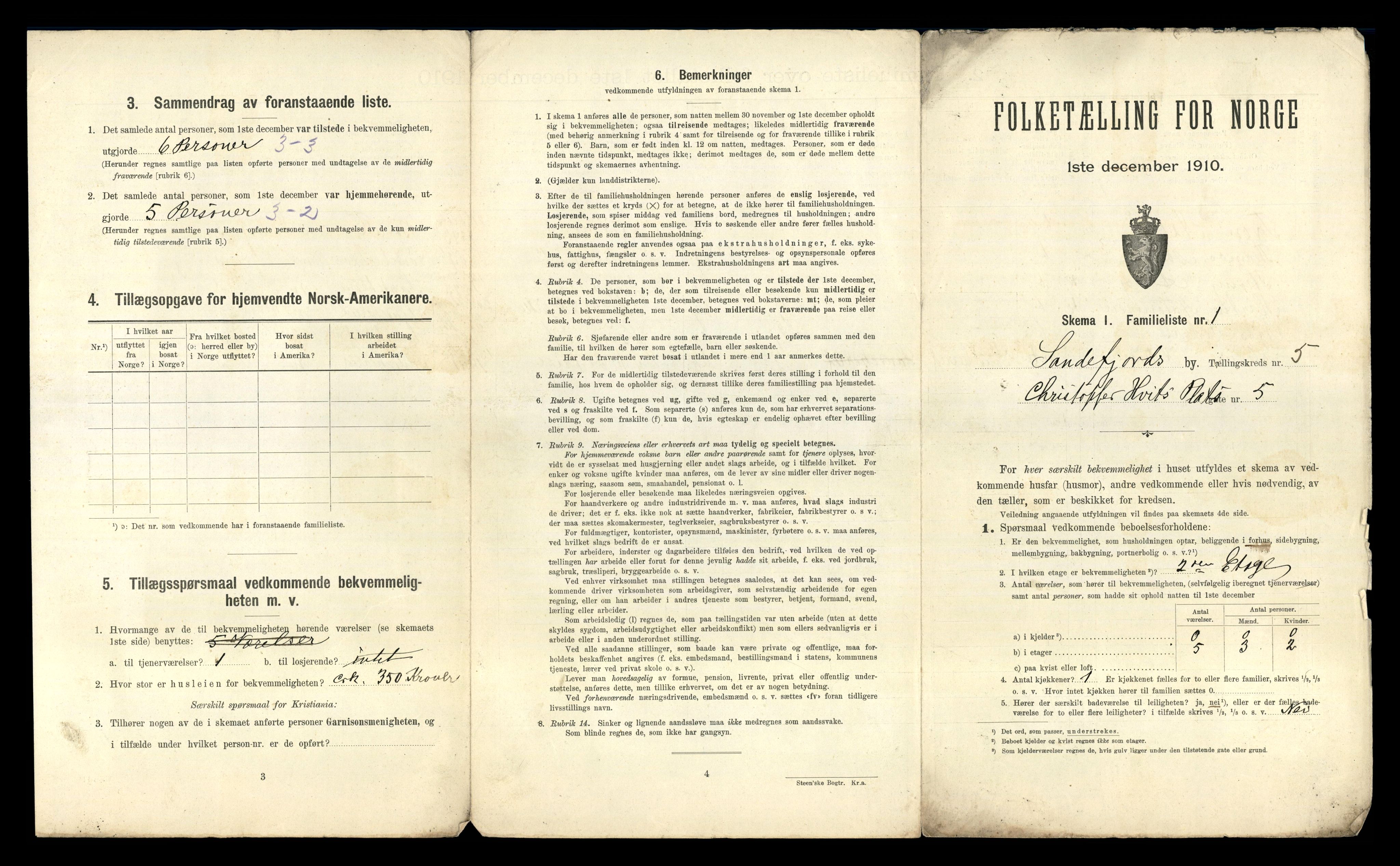 RA, 1910 census for Sandefjord, 1910, p. 1310