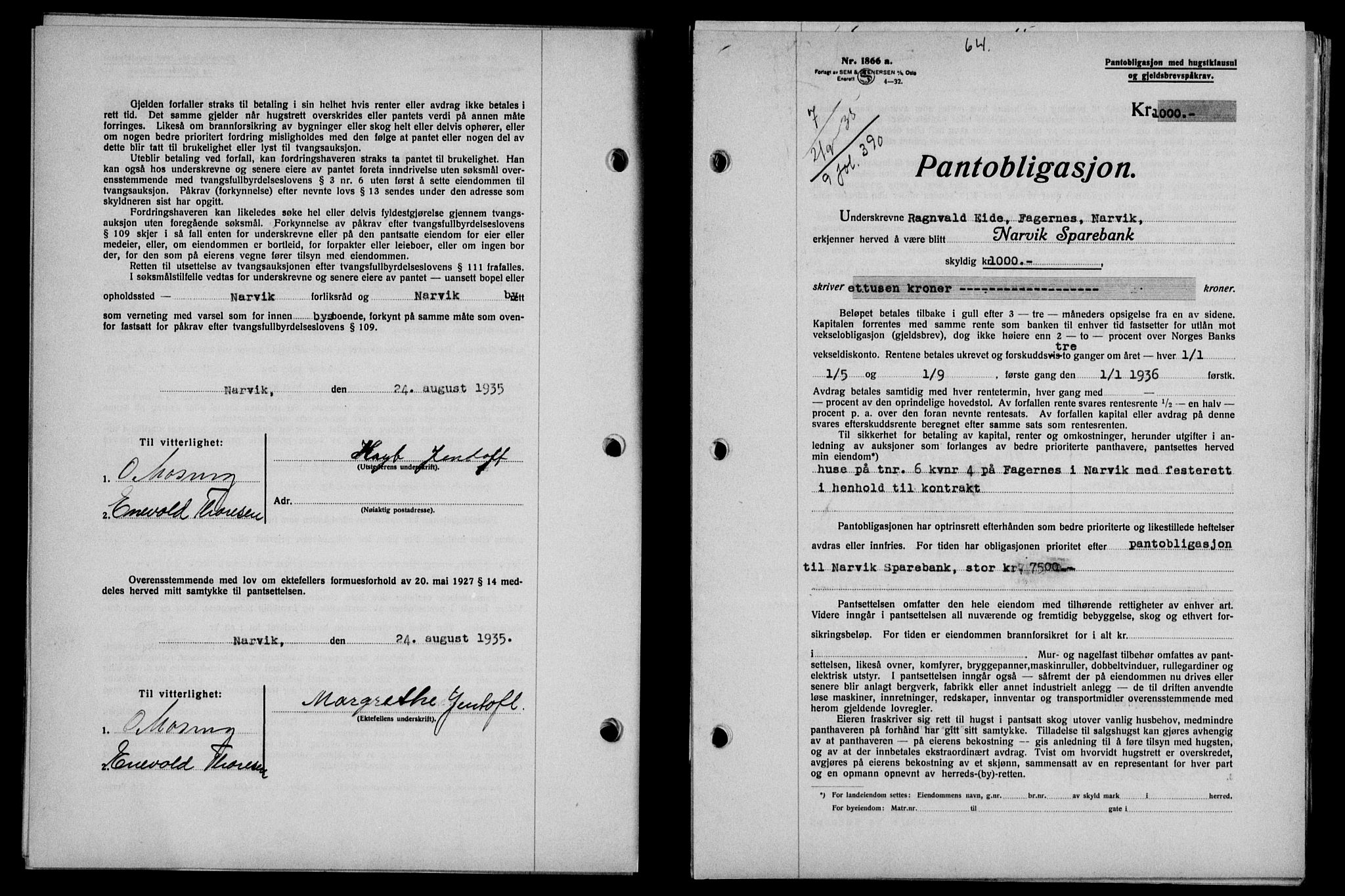 Narvik sorenskriveri, SAT/A-0002/1/2/2C/2Ca/L0011: Mortgage book no. 14, 1935-1937, Deed date: 02.09.1935