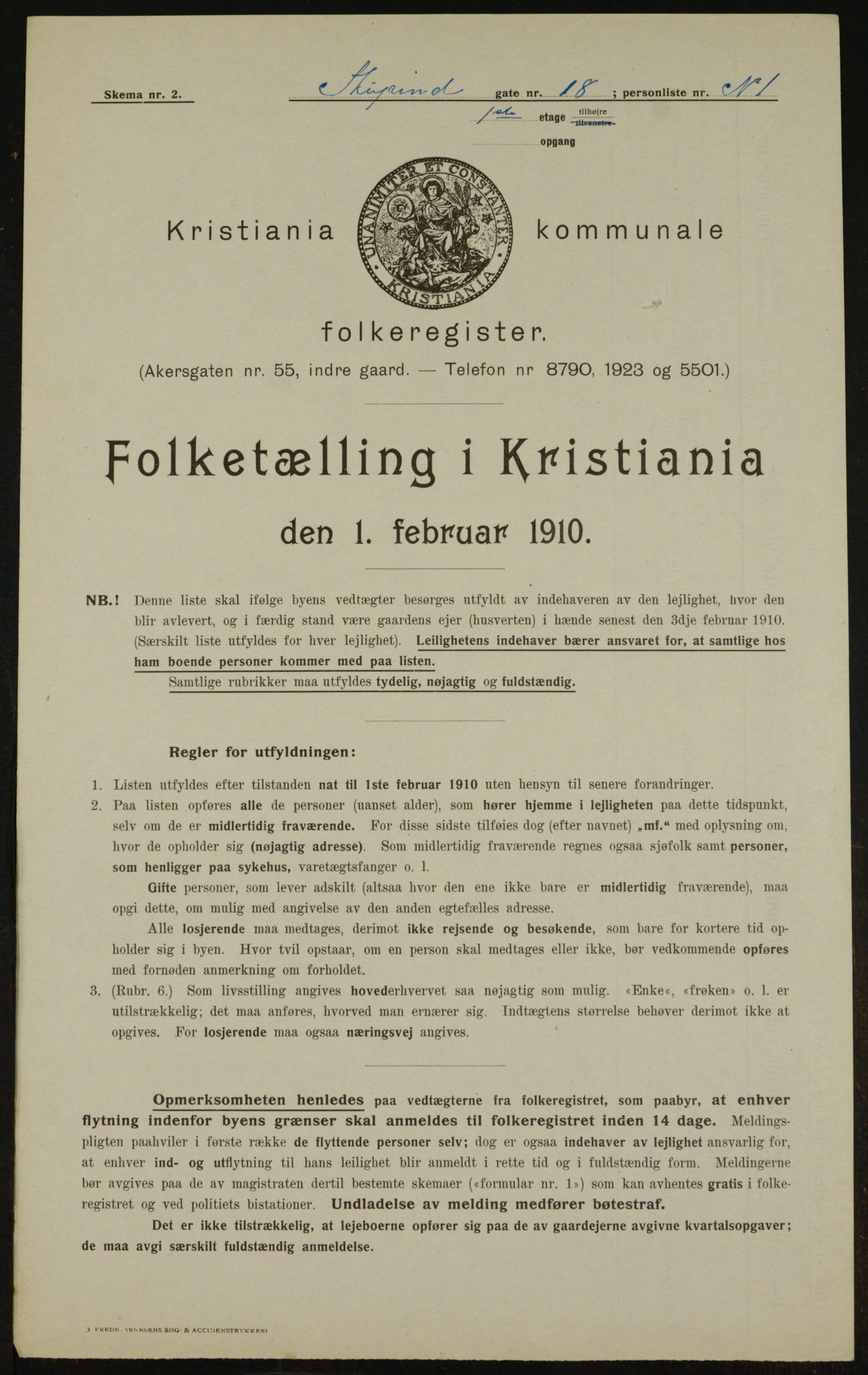 OBA, Municipal Census 1910 for Kristiania, 1910, p. 99250