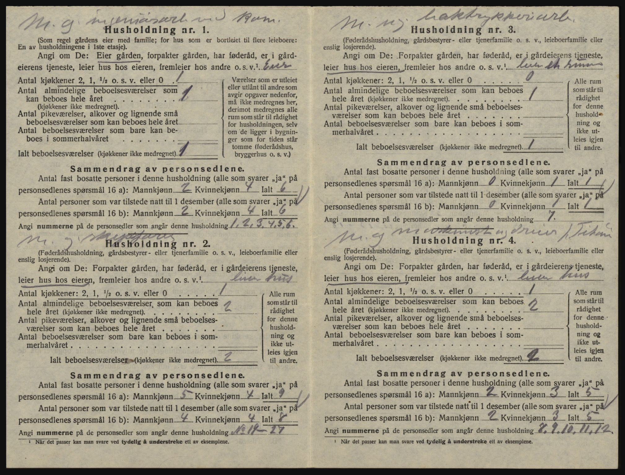 SAO, 1920 census for Glemmen, 1920, p. 1132