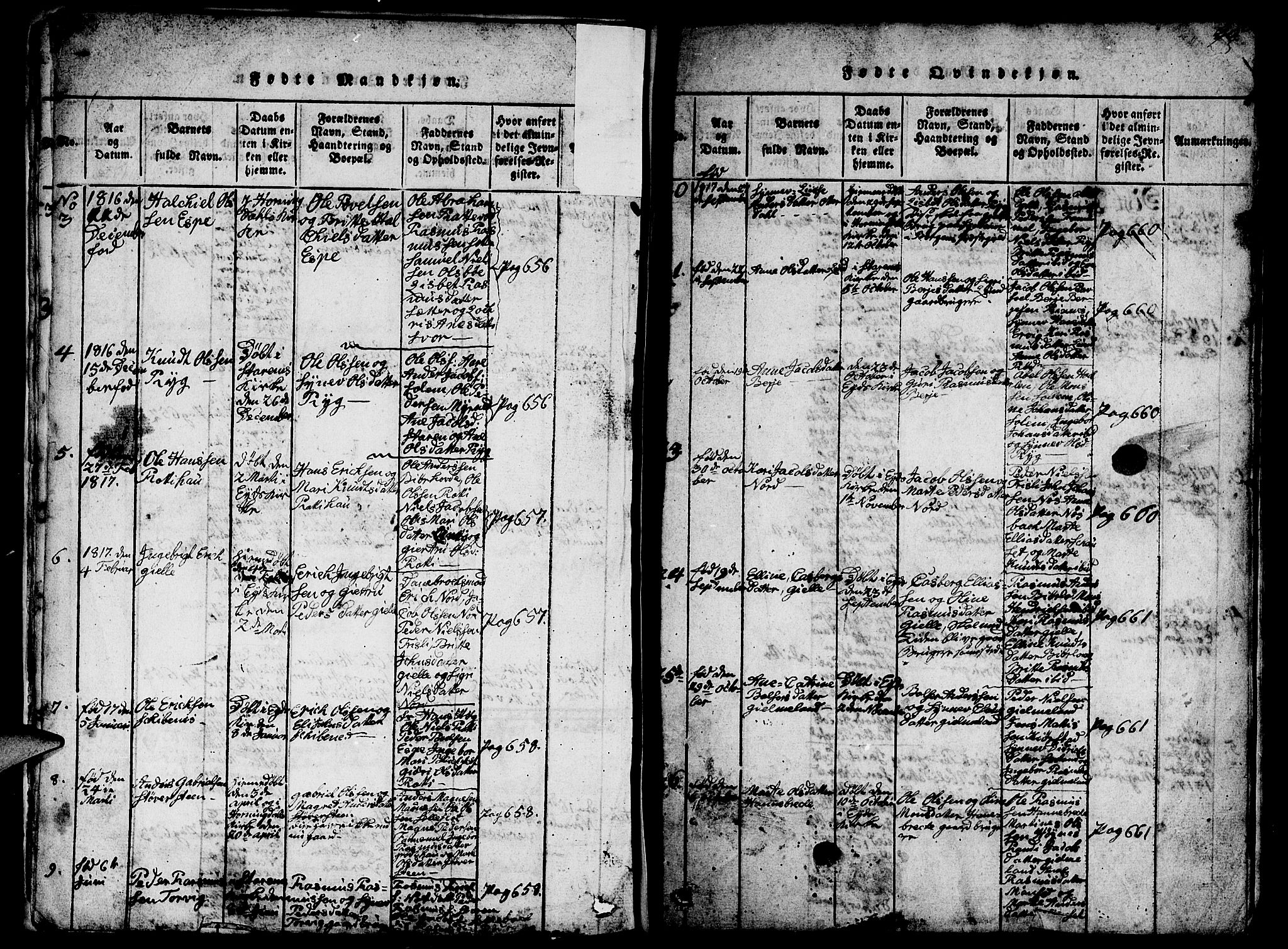 Eid sokneprestembete, AV/SAB-A-82301/H/Hab/Haba/L0001: Parish register (copy) no. A 1, 1816-1862, p. 18-19