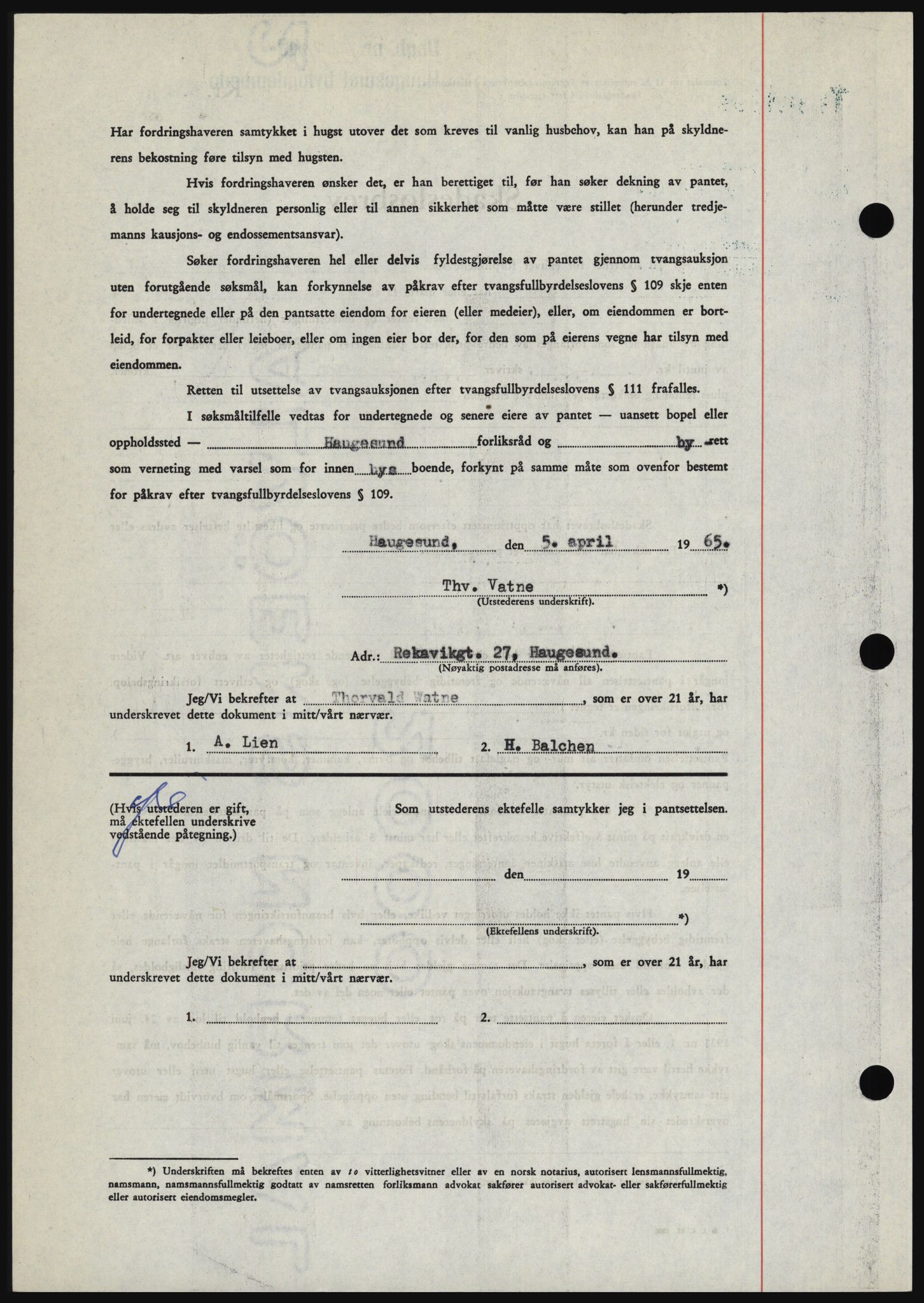 Haugesund tingrett, SAST/A-101415/01/II/IIC/L0053: Mortgage book no. B 53, 1965-1965, Diary no: : 1390/1965