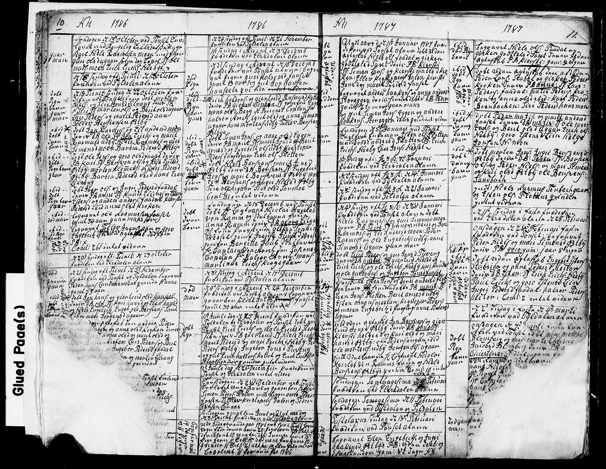 Tynset prestekontor, SAH/PREST-058/H/Ha/Haa/L0013: Parish register (official) no. 13, 1784-1790, p. 10-11