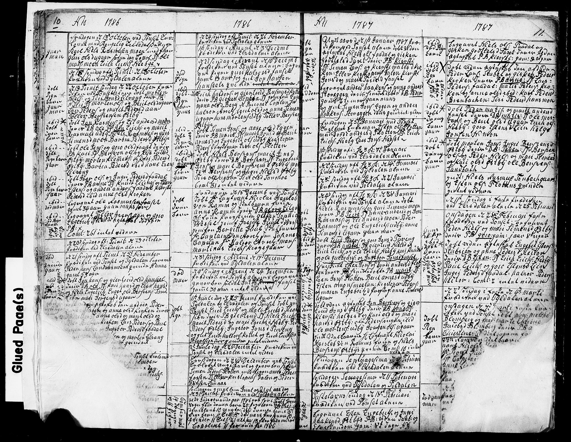 Tynset prestekontor, AV/SAH-PREST-058/H/Ha/Haa/L0013: Parish register (official) no. 13, 1784-1790, p. 10-11
