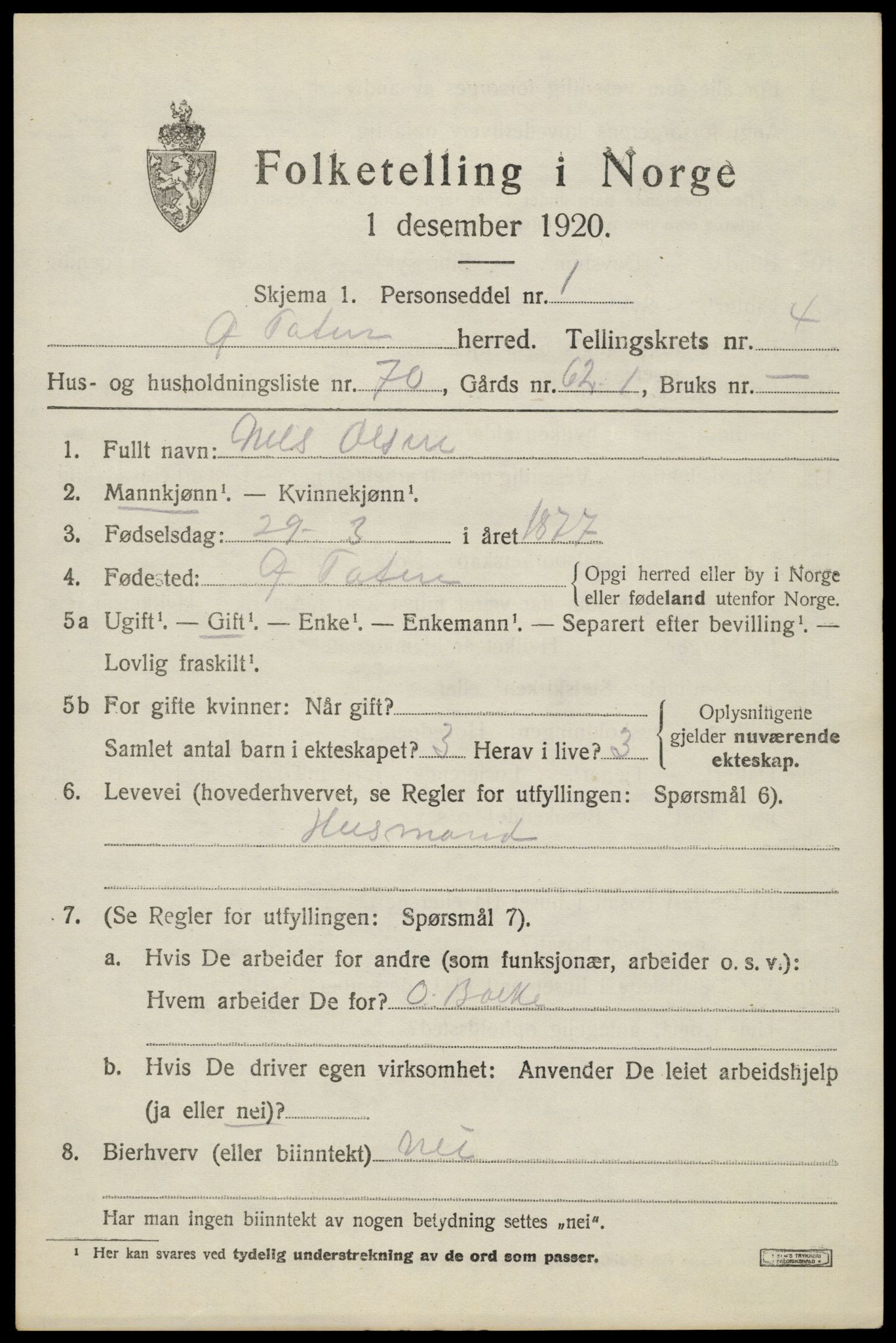 SAH, 1920 census for Østre Toten, 1920, p. 9390