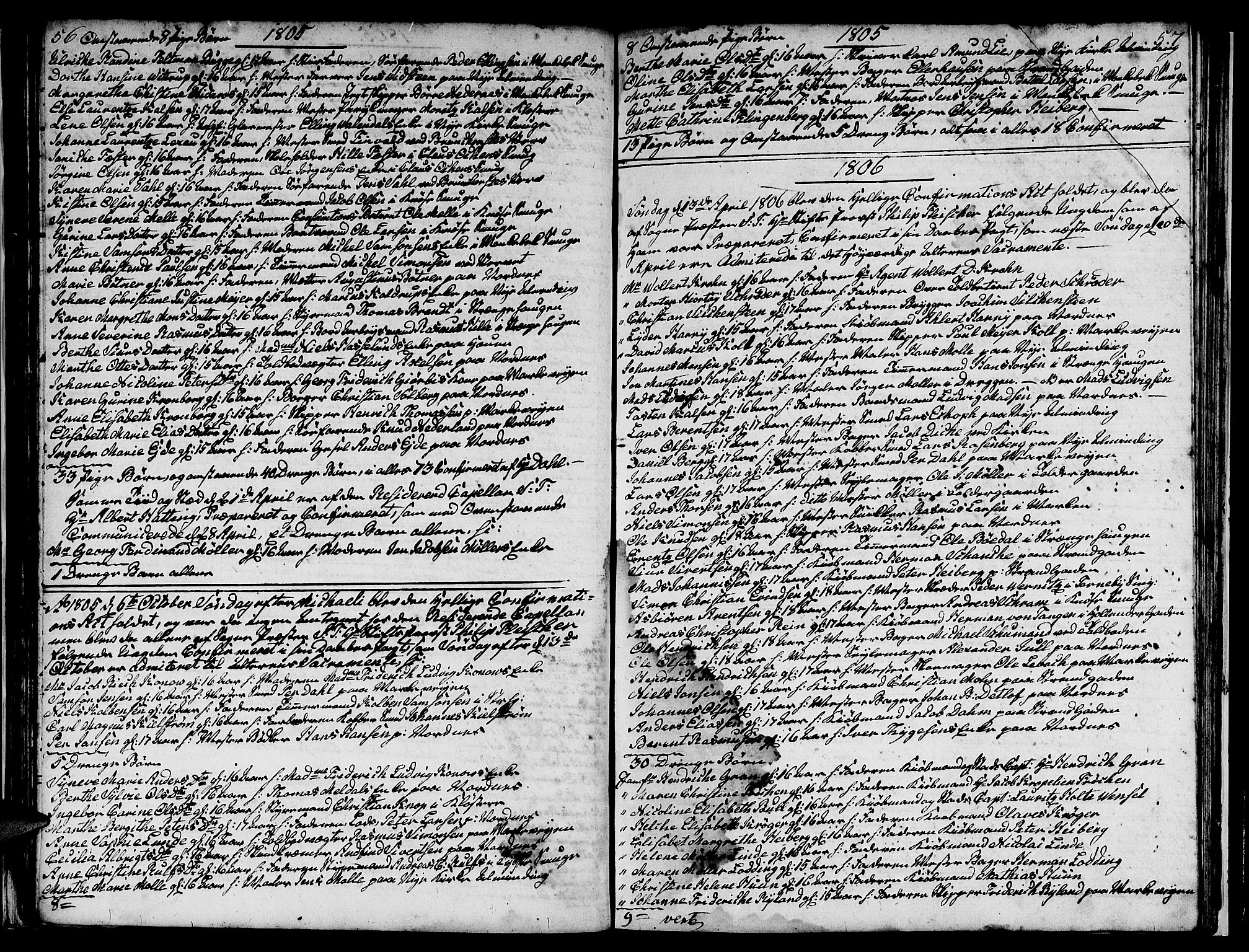 Nykirken Sokneprestembete, SAB/A-77101/H/Hab: Parish register (copy) no. A 1, 1770-1821, p. 56-57