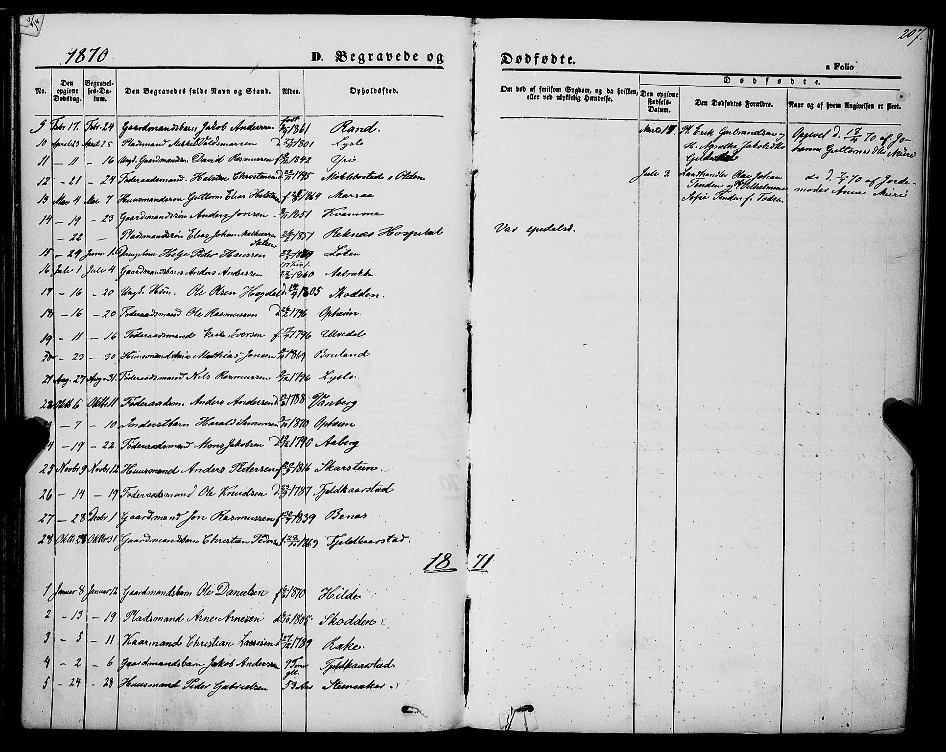 Innvik sokneprestembete, AV/SAB-A-80501: Parish register (official) no. A 6, 1865-1878, p. 207