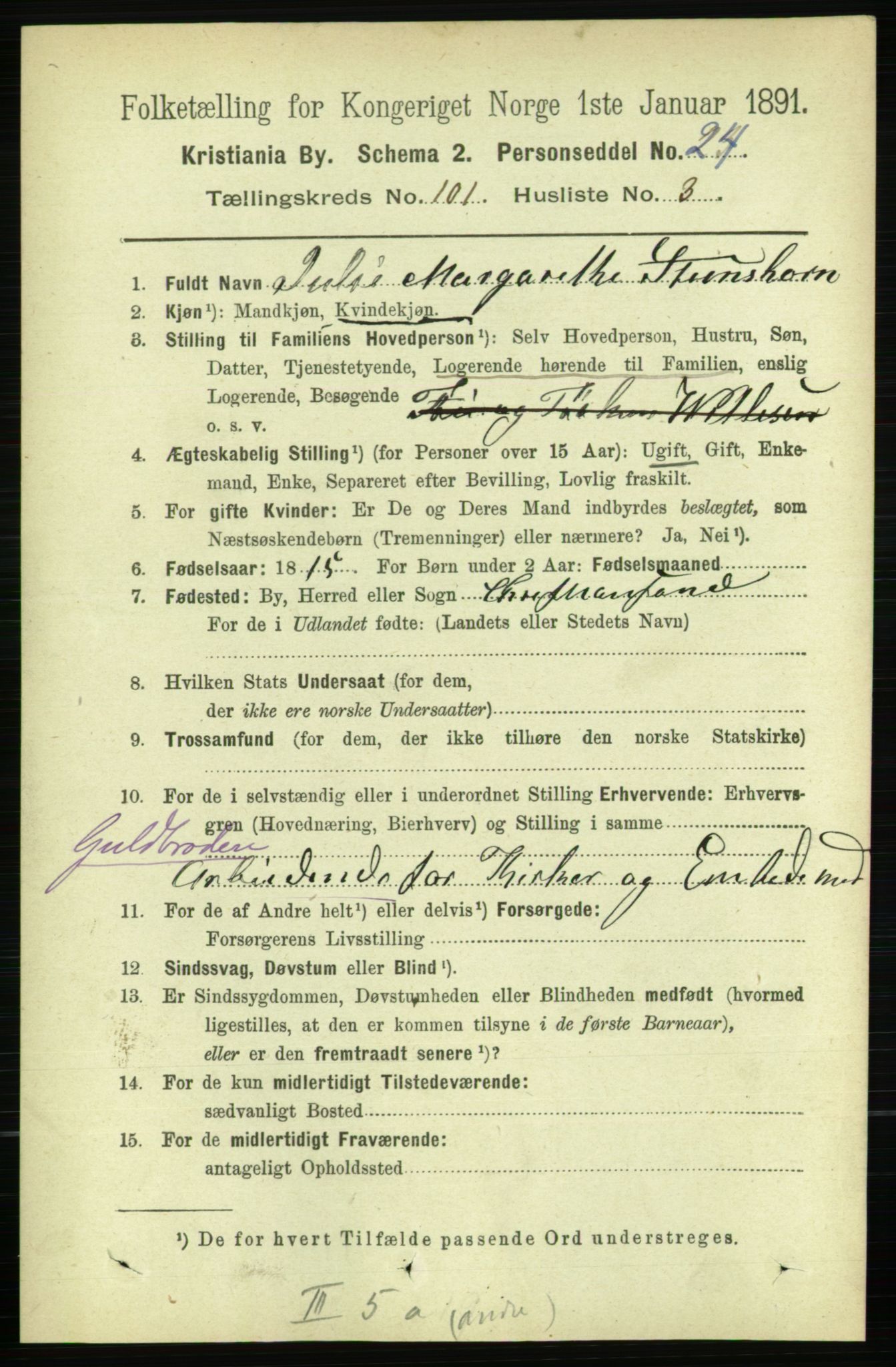 RA, 1891 census for 0301 Kristiania, 1891, p. 50058