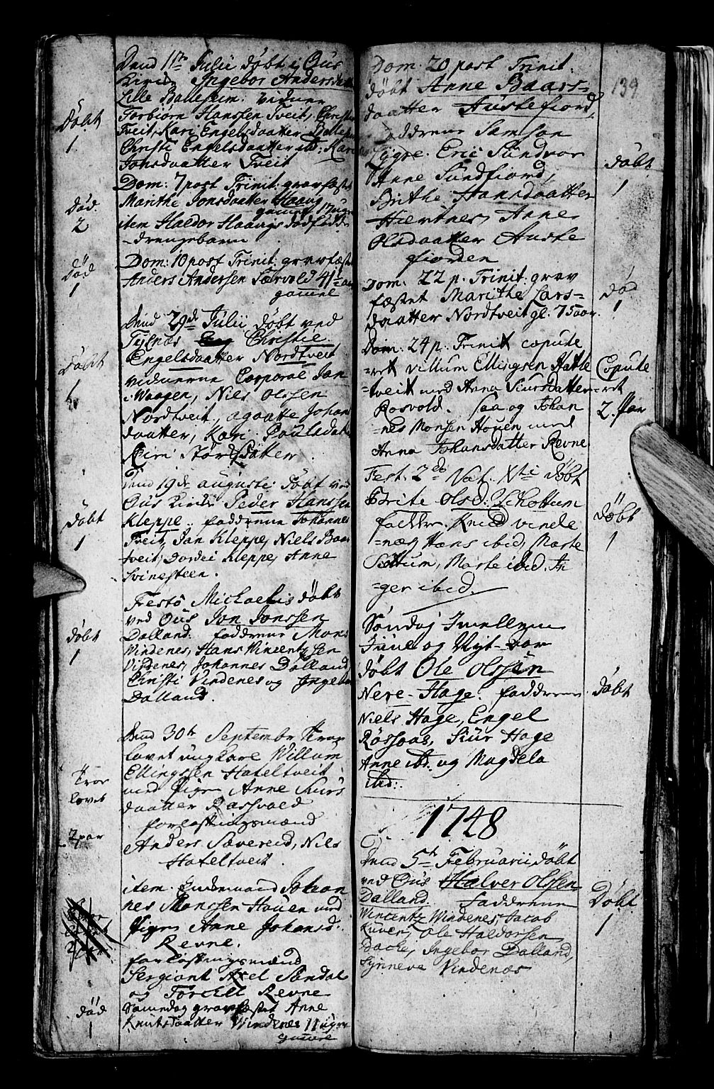 Os sokneprestembete, SAB/A-99929: Parish register (official) no. A 5, 1669-1760, p. 139