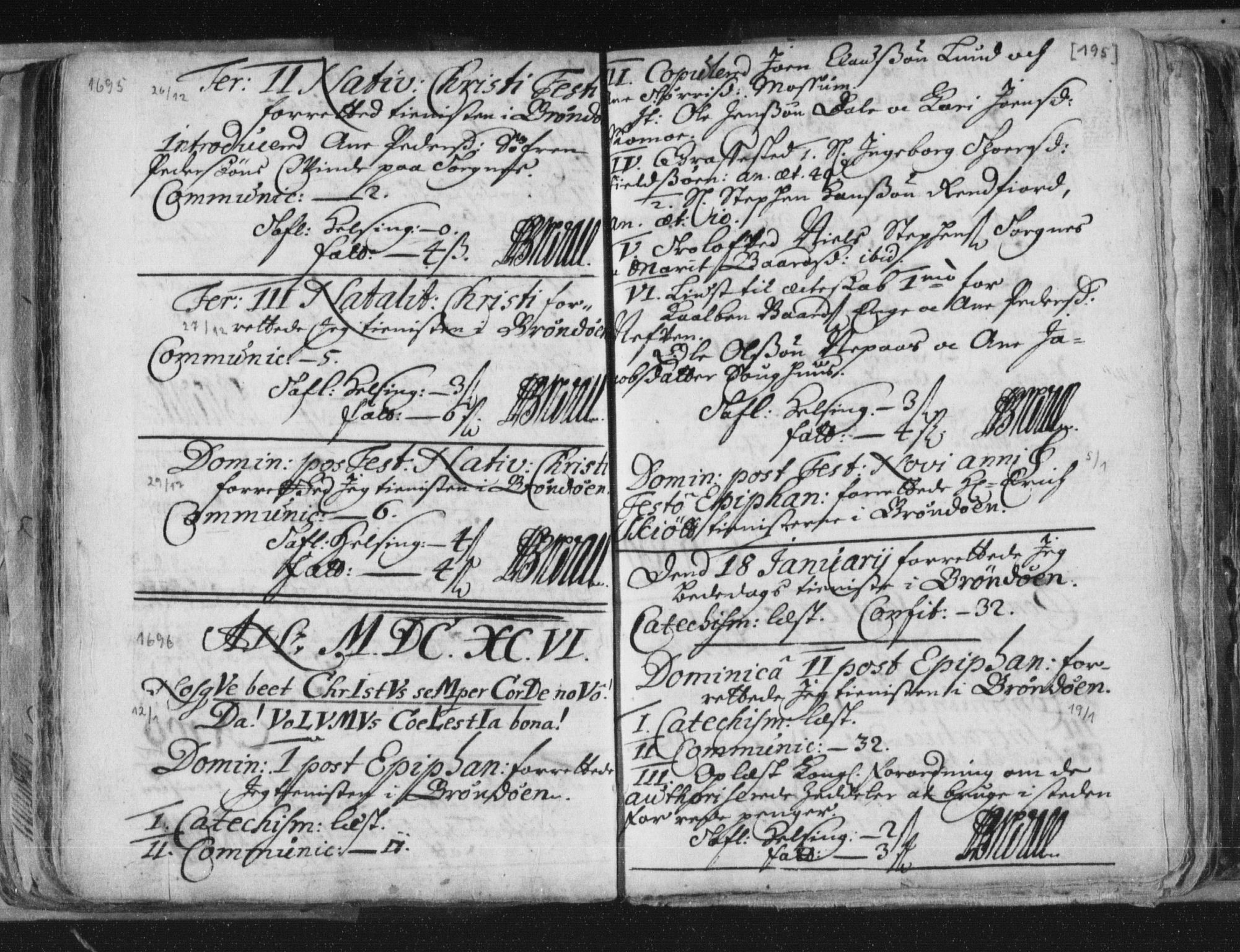 Ministerialprotokoller, klokkerbøker og fødselsregistre - Nordland, SAT/A-1459/813/L0192: Parish register (official) no. 813A02, 1677-1718, p. 195