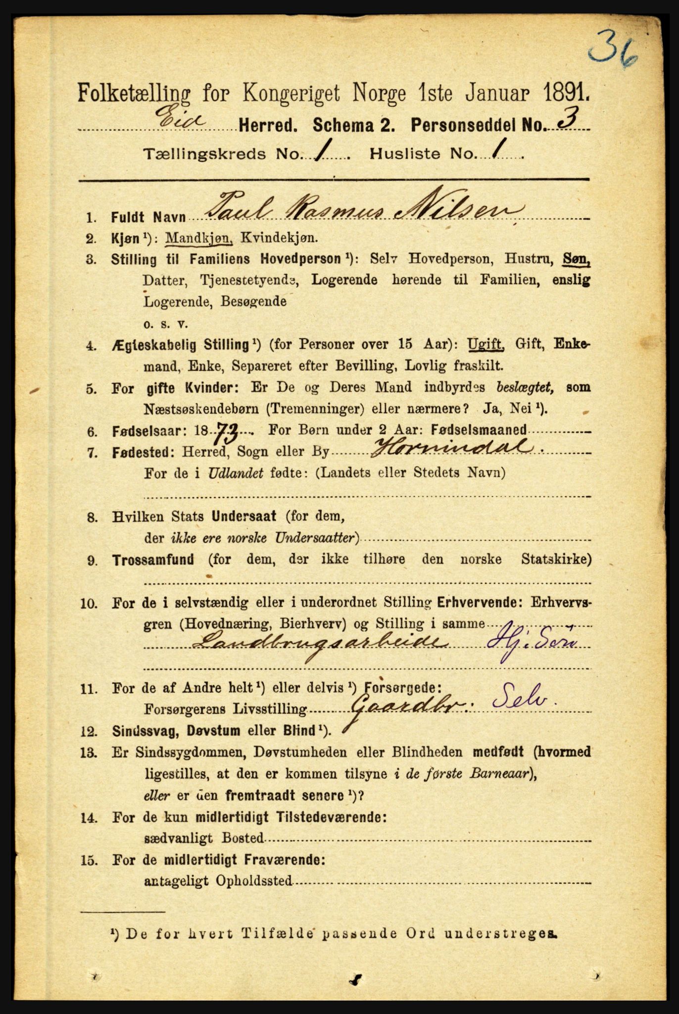 RA, 1891 census for 1443 Eid, 1891, p. 80