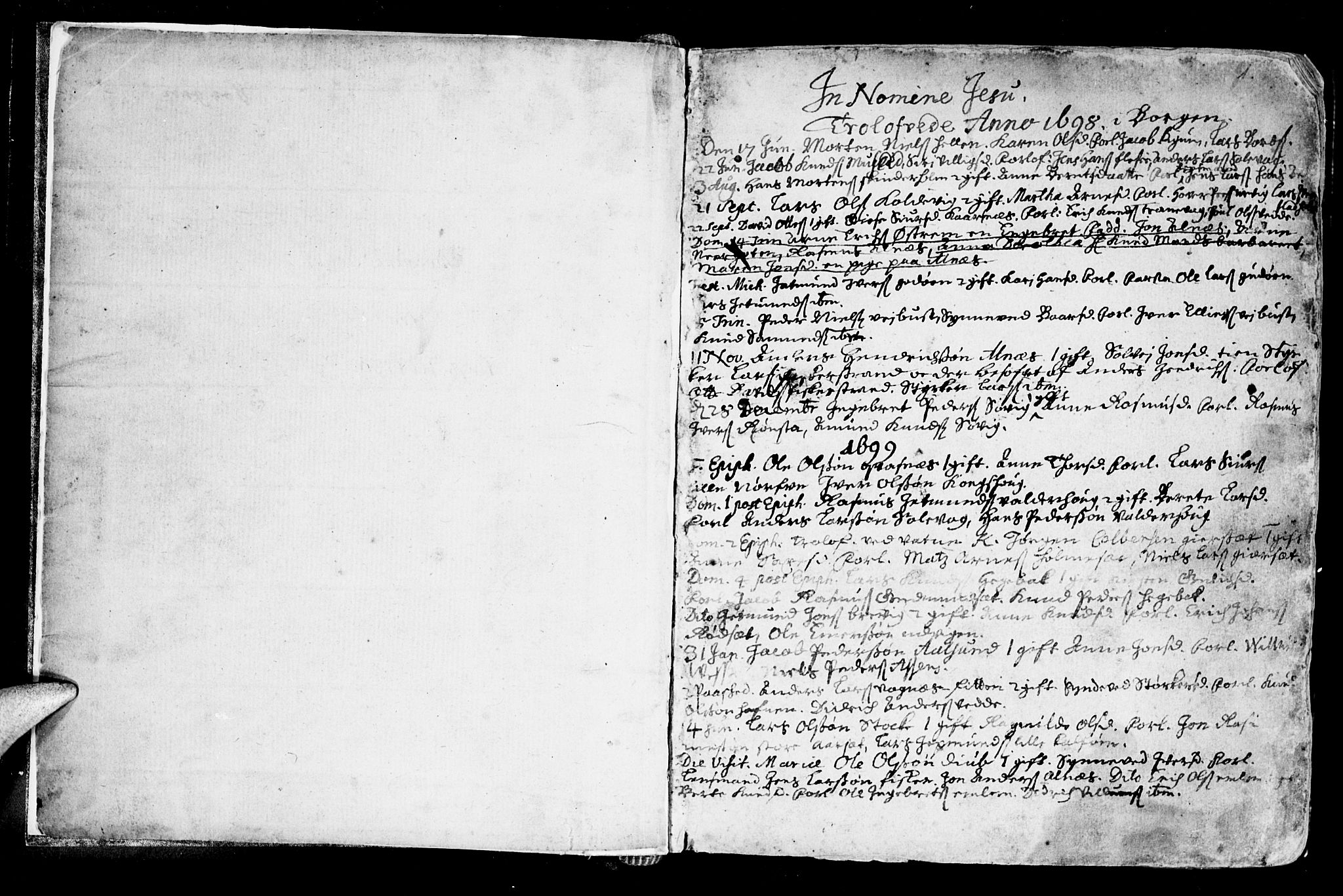 Ministerialprotokoller, klokkerbøker og fødselsregistre - Møre og Romsdal, SAT/A-1454/528/L0390: Parish register (official) no. 528A01, 1698-1739, p. 0-1