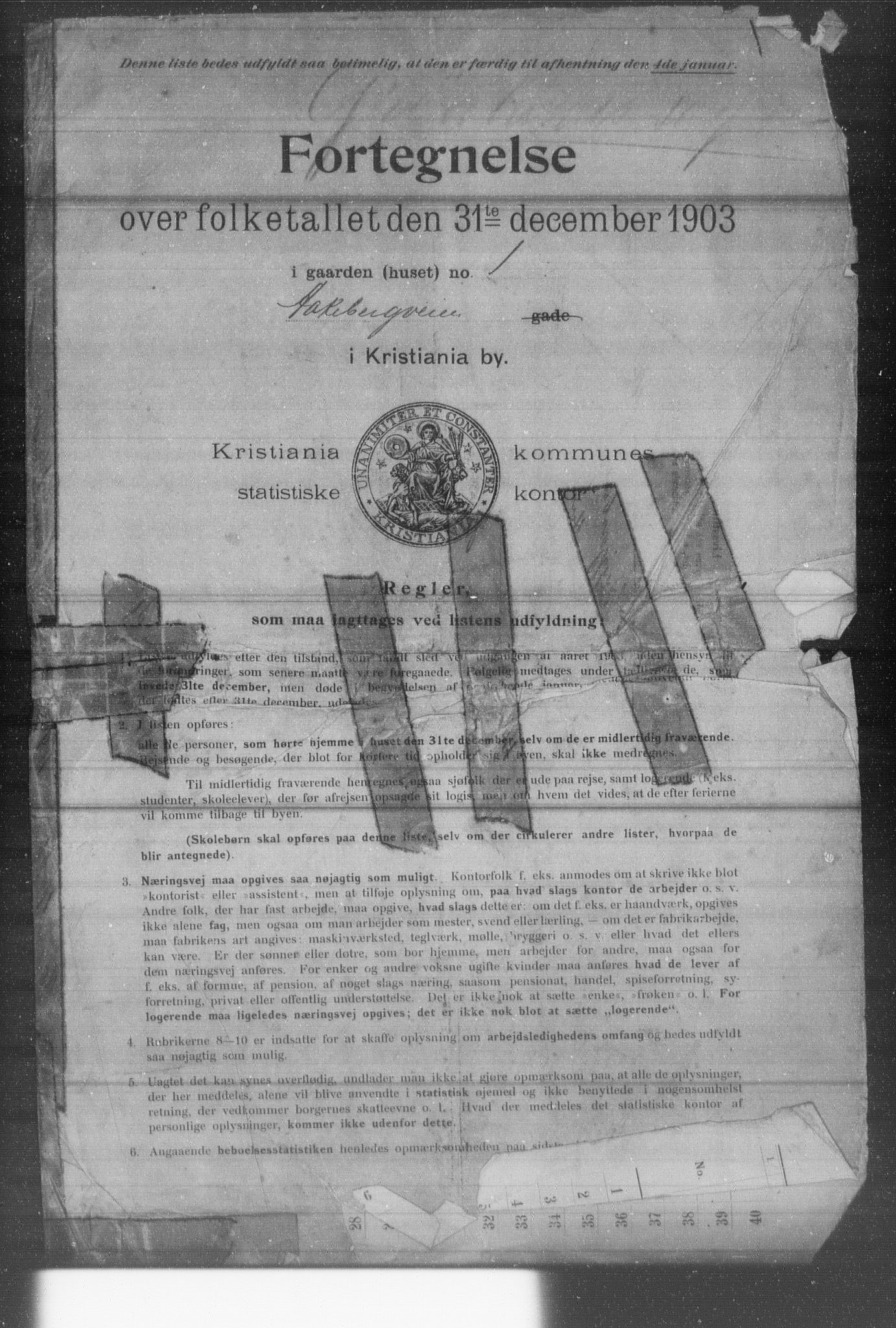 OBA, Municipal Census 1903 for Kristiania, 1903, p. 24974