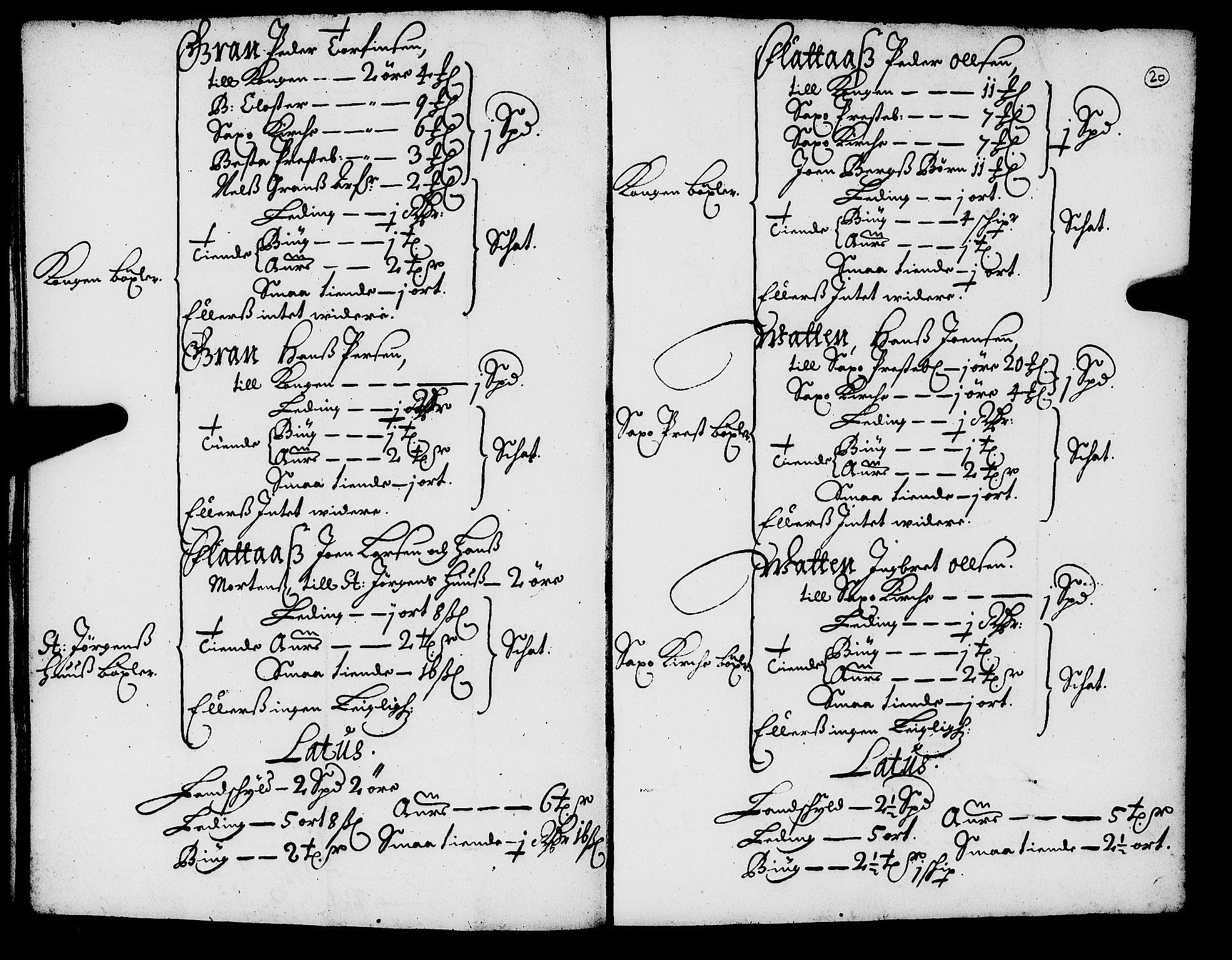 Rentekammeret inntil 1814, Realistisk ordnet avdeling, RA/EA-4070/N/Nb/Nba/L0055: Inderøy len, 1668, p. 19b-20a