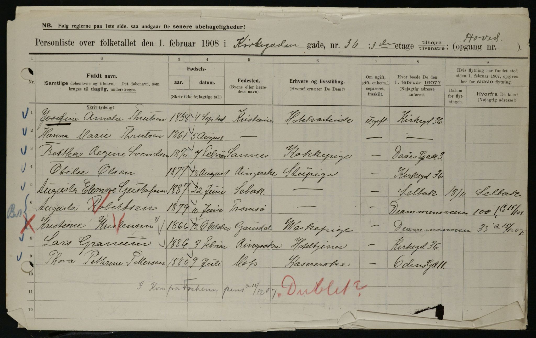 OBA, Municipal Census 1908 for Kristiania, 1908, p. 44783