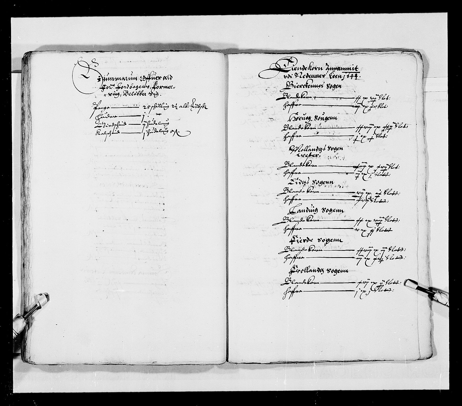 Stattholderembetet 1572-1771, AV/RA-EA-2870/Ek/L0023/0001: Jordebøker 1633-1658: / Jordebøker for Agdesiden len, 1644-1647, p. 43