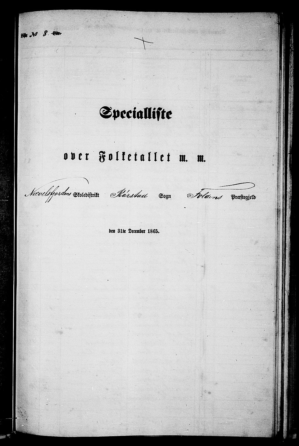 RA, 1865 census for Folda, 1865, p. 110