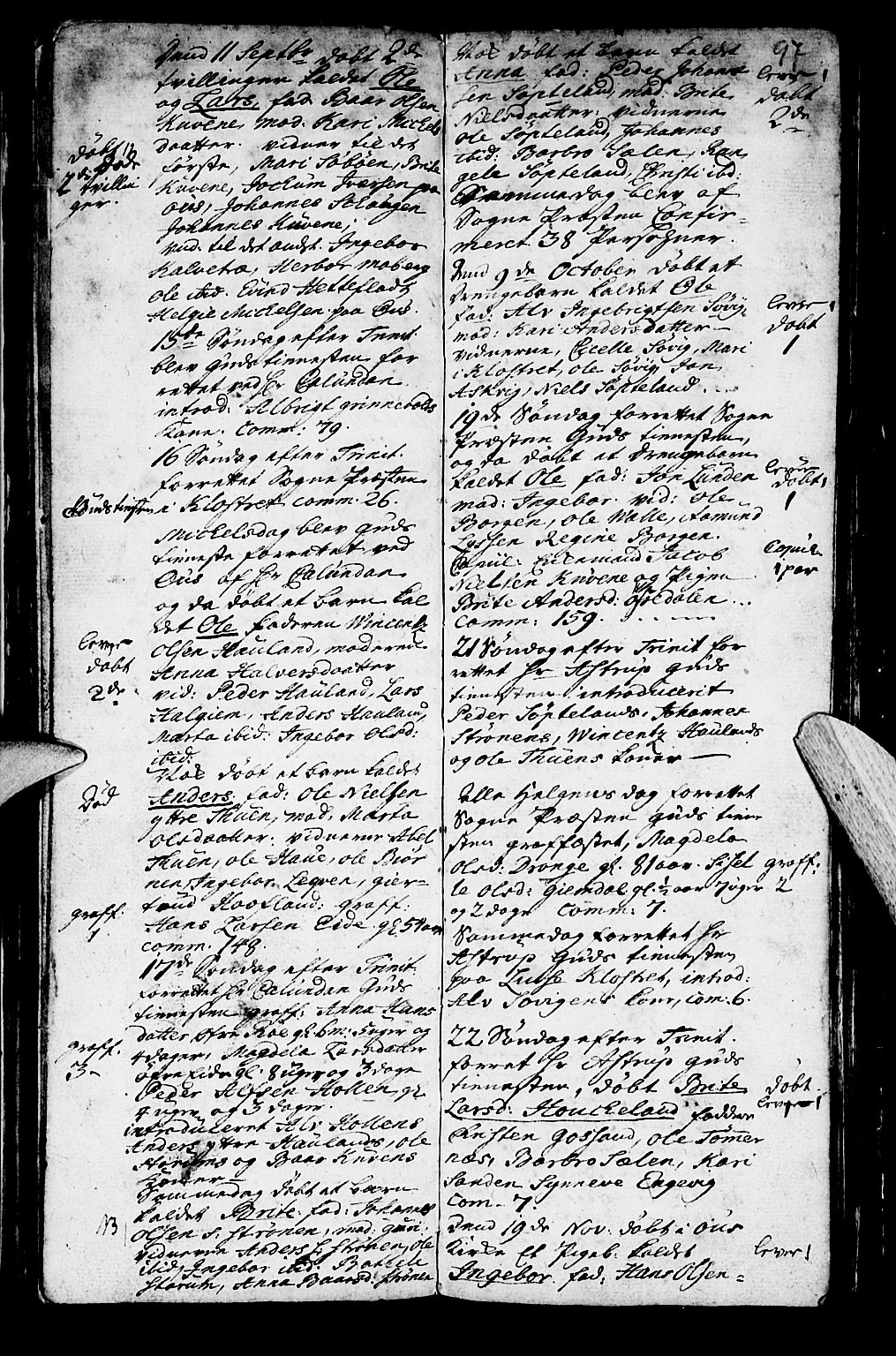 Os sokneprestembete, SAB/A-99929: Parish register (official) no. A 2, 1723-1758, p. 97