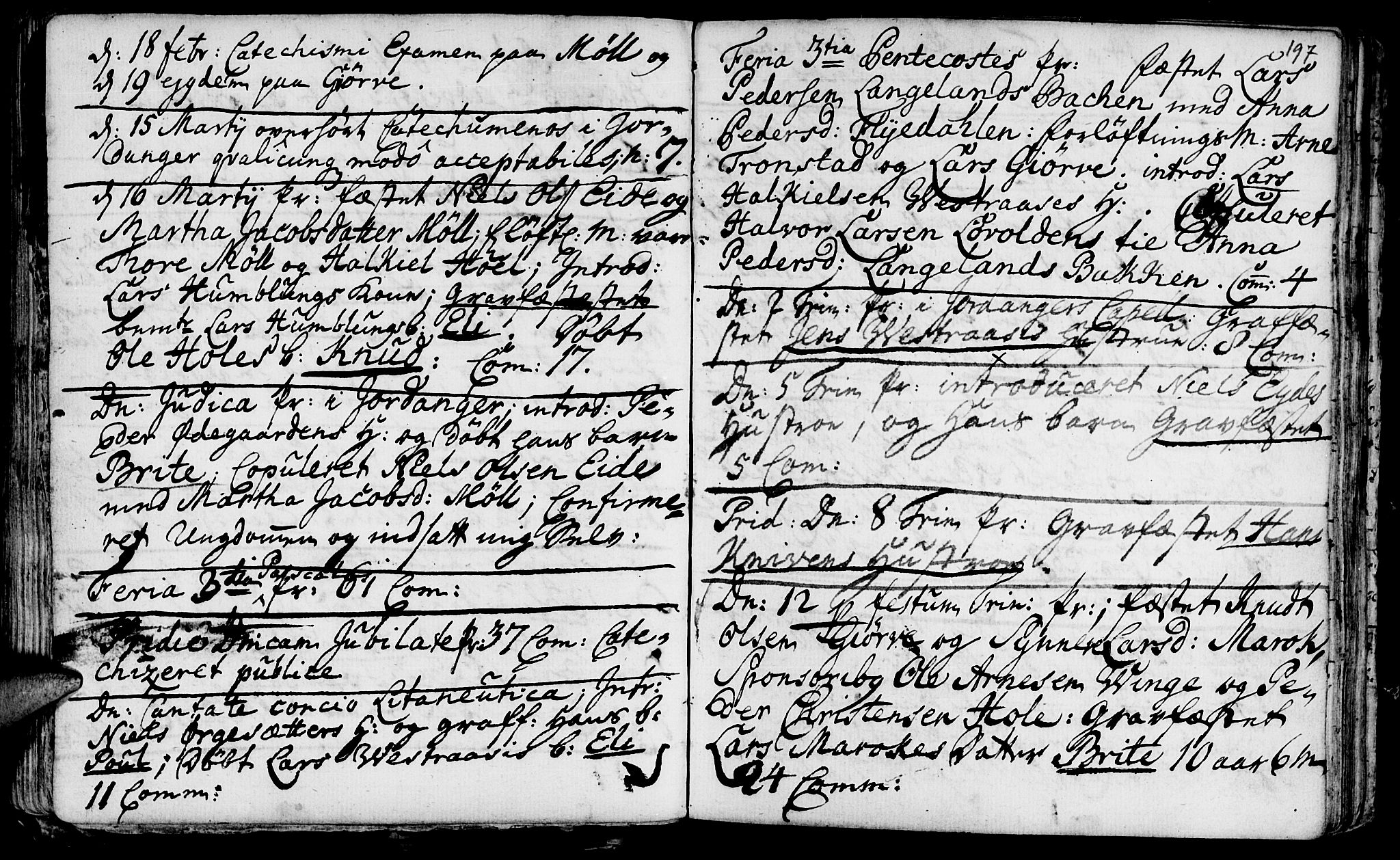 Ministerialprotokoller, klokkerbøker og fødselsregistre - Møre og Romsdal, SAT/A-1454/519/L0242: Parish register (official) no. 519A01 /3, 1736-1761, p. 197