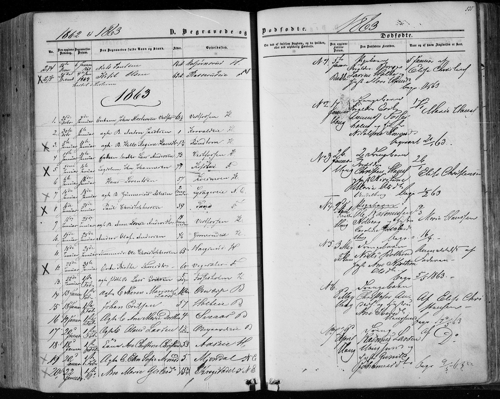 Eiker kirkebøker, SAKO/A-4/F/Fa/L0016: Parish register (official) no. I 16, 1860-1868, p. 535