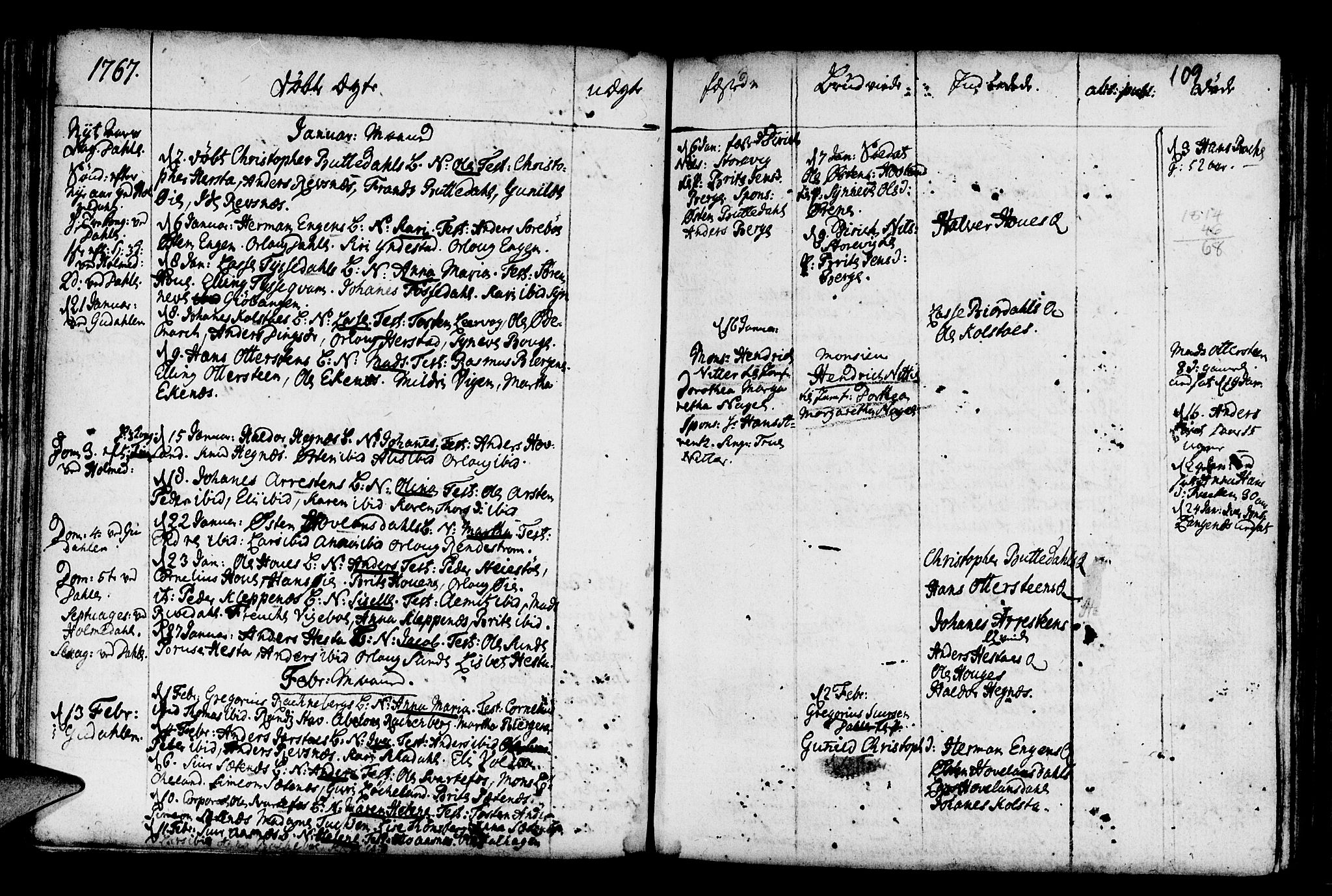 Fjaler sokneprestembete, SAB/A-79801/H/Haa/Haaa/L0001: Parish register (official) no. A 1, 1755-1778, p. 109