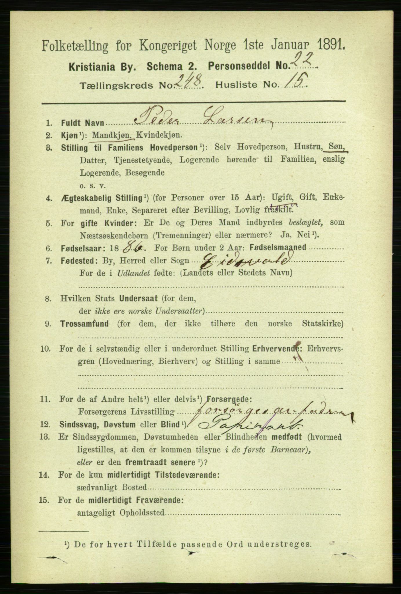 RA, 1891 census for 0301 Kristiania, 1891, p. 151740