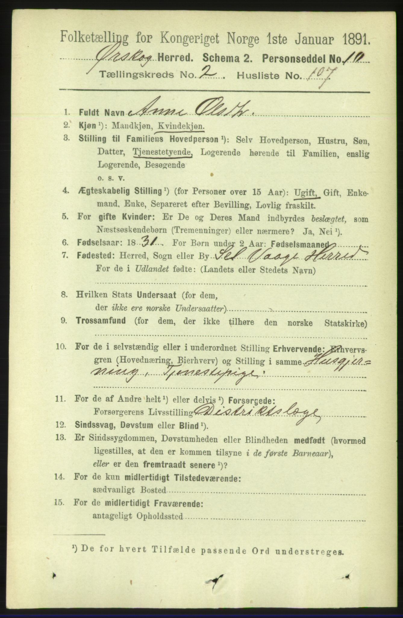 RA, 1891 census for 1527 Ørskog, 1891, p. 1230