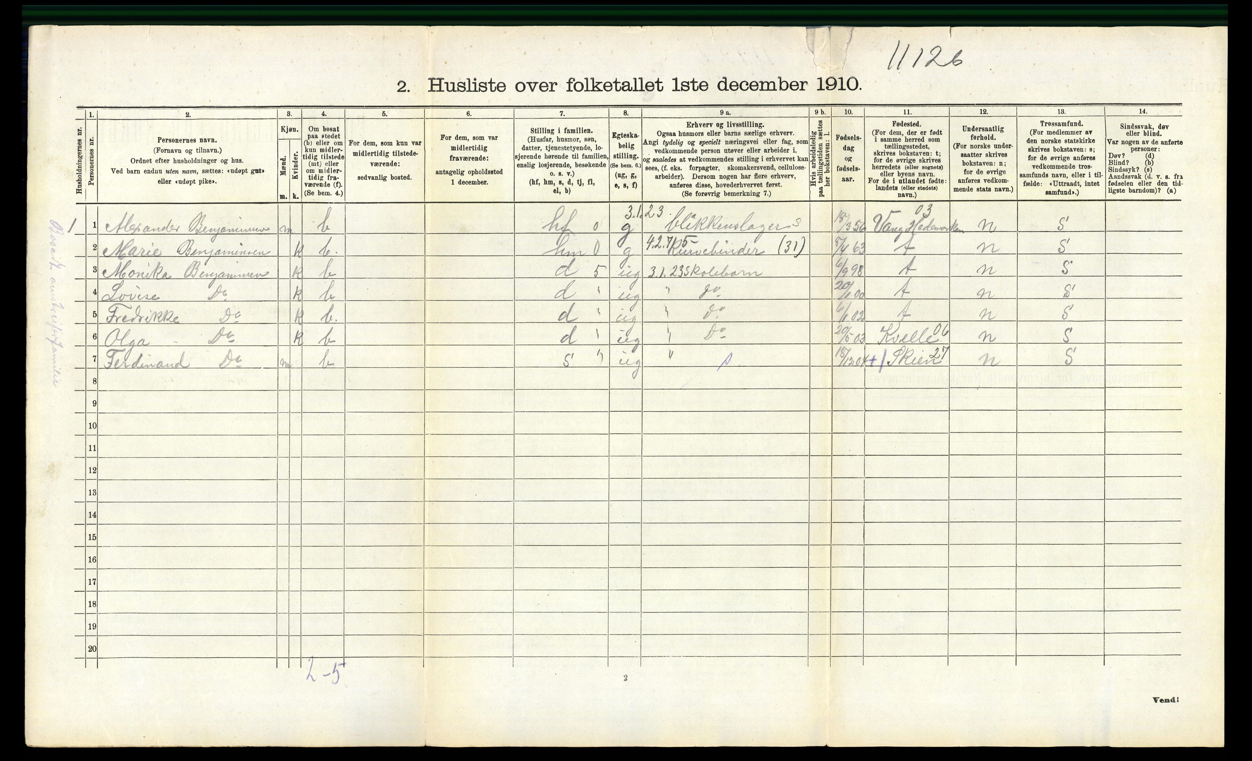 RA, 1910 census for Drangedal, 1910, p. 998