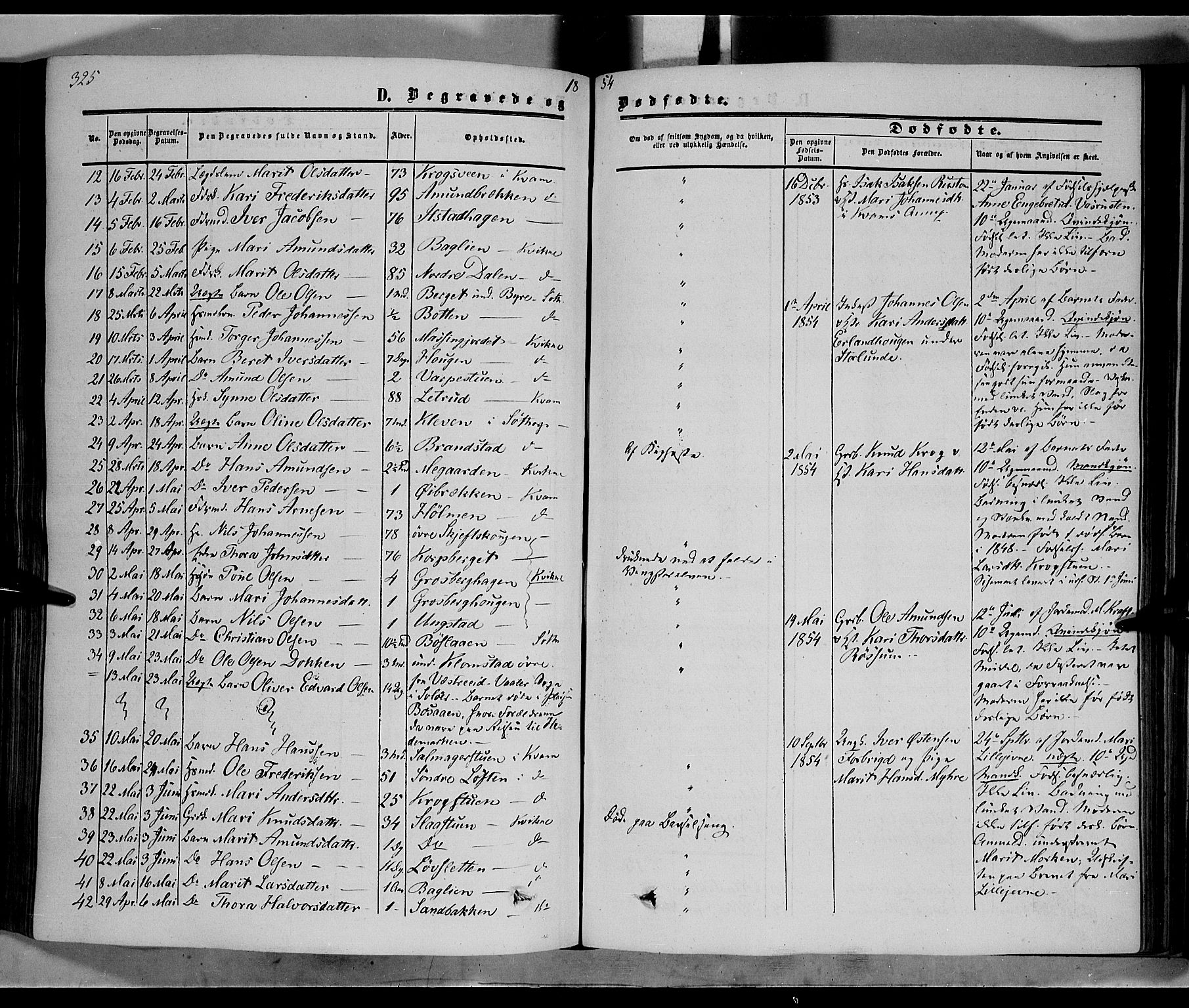 Nord-Fron prestekontor, SAH/PREST-080/H/Ha/Haa/L0001: Parish register (official) no. 1, 1851-1864, p. 325