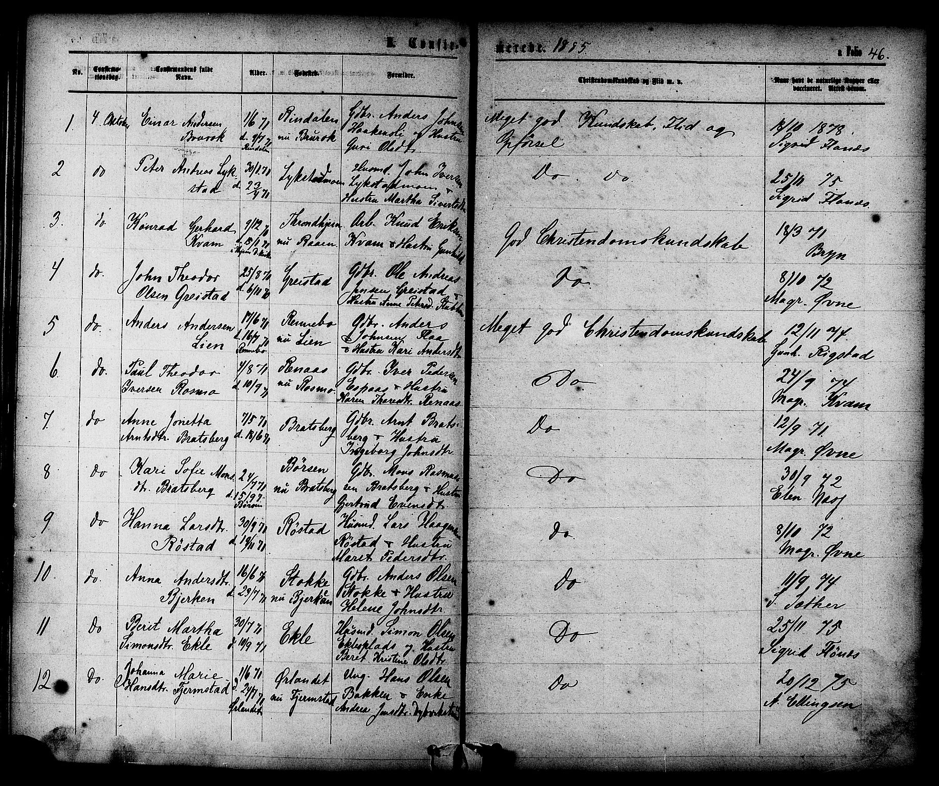 Ministerialprotokoller, klokkerbøker og fødselsregistre - Sør-Trøndelag, SAT/A-1456/608/L0334: Parish register (official) no. 608A03, 1877-1886, p. 46