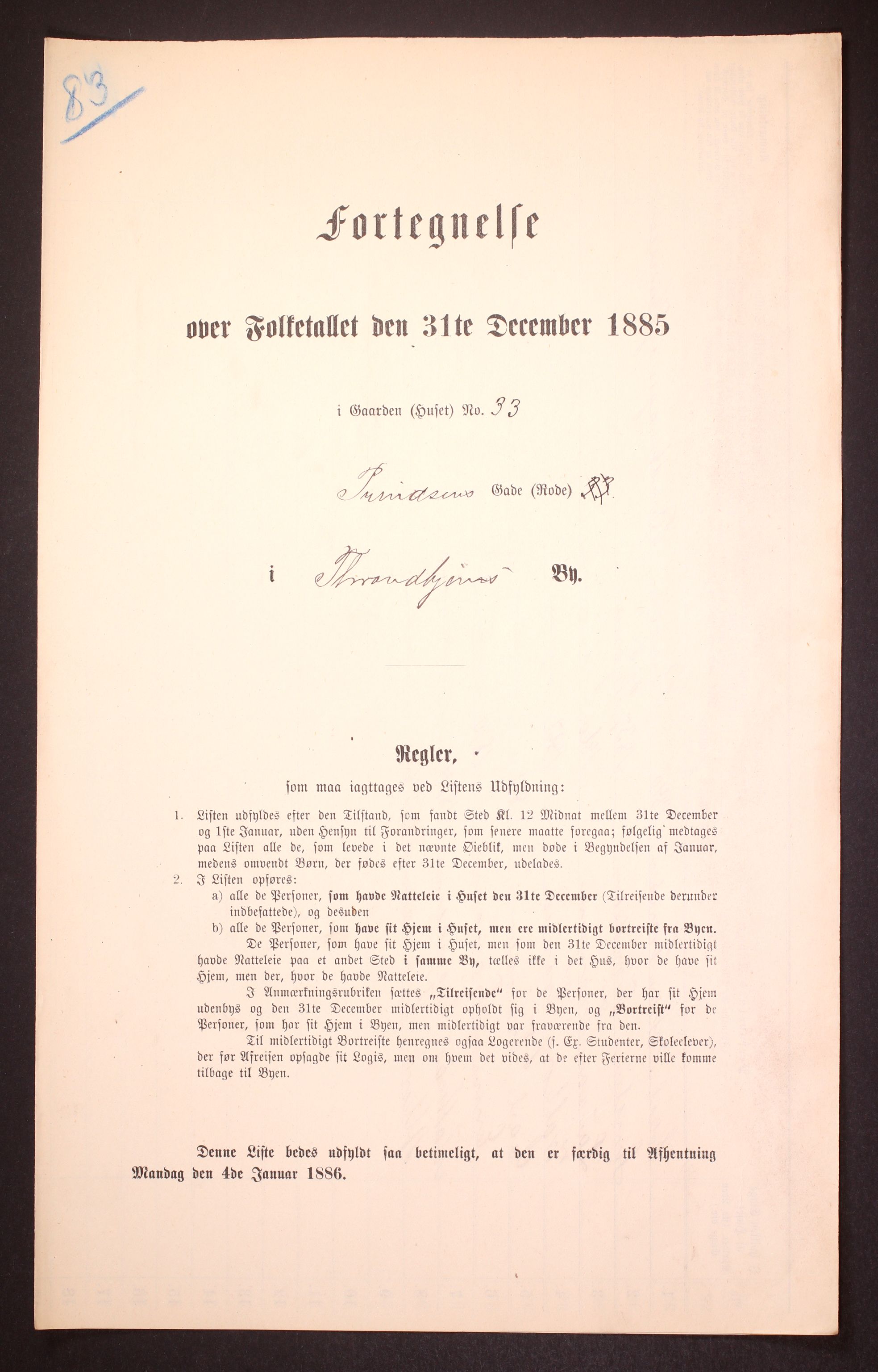 SAT, 1885 census for 1601 Trondheim, 1885, p. 1293