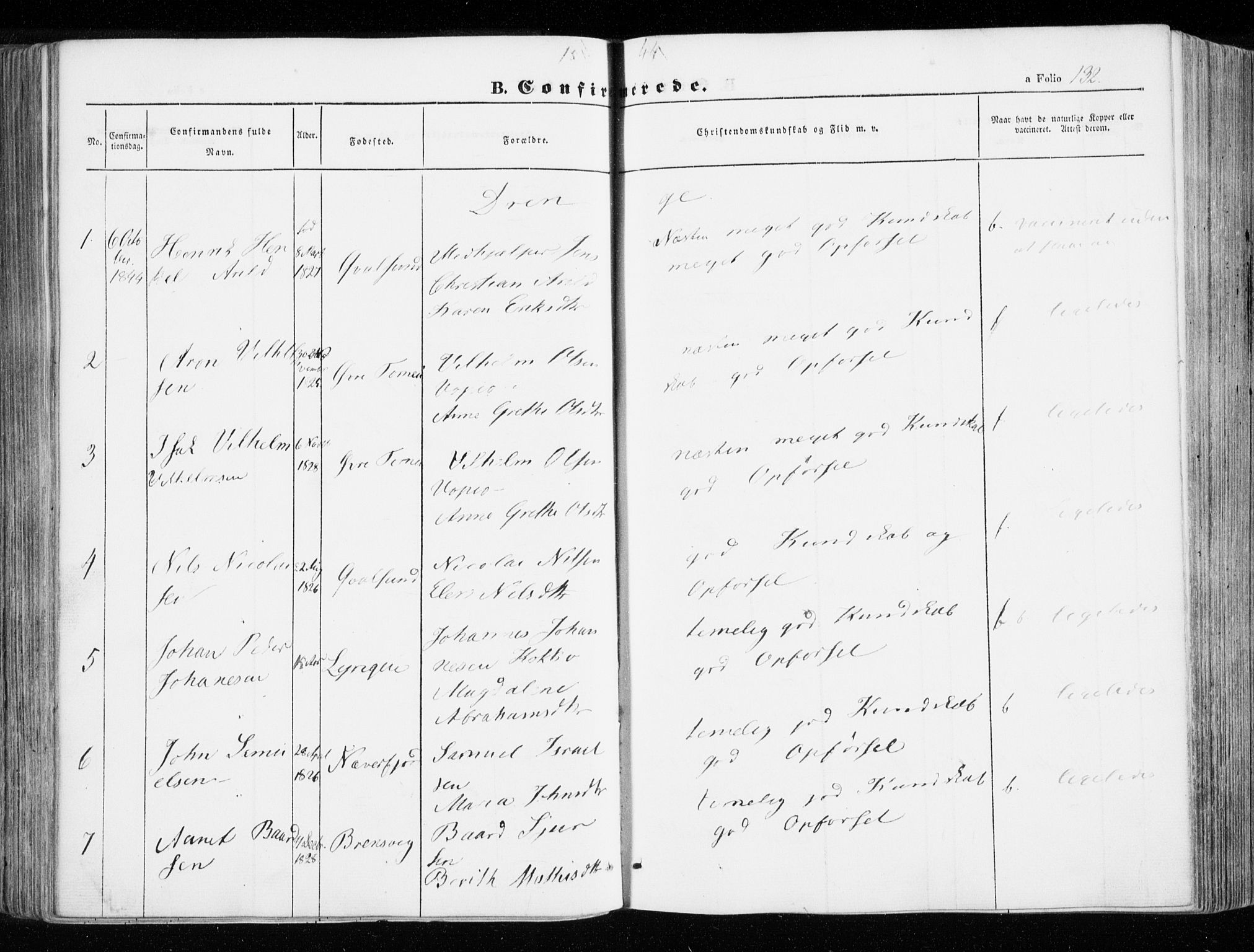 Hammerfest sokneprestkontor, AV/SATØ-S-1347/H/Ha/L0004.kirke: Parish register (official) no. 4, 1843-1856, p. 132