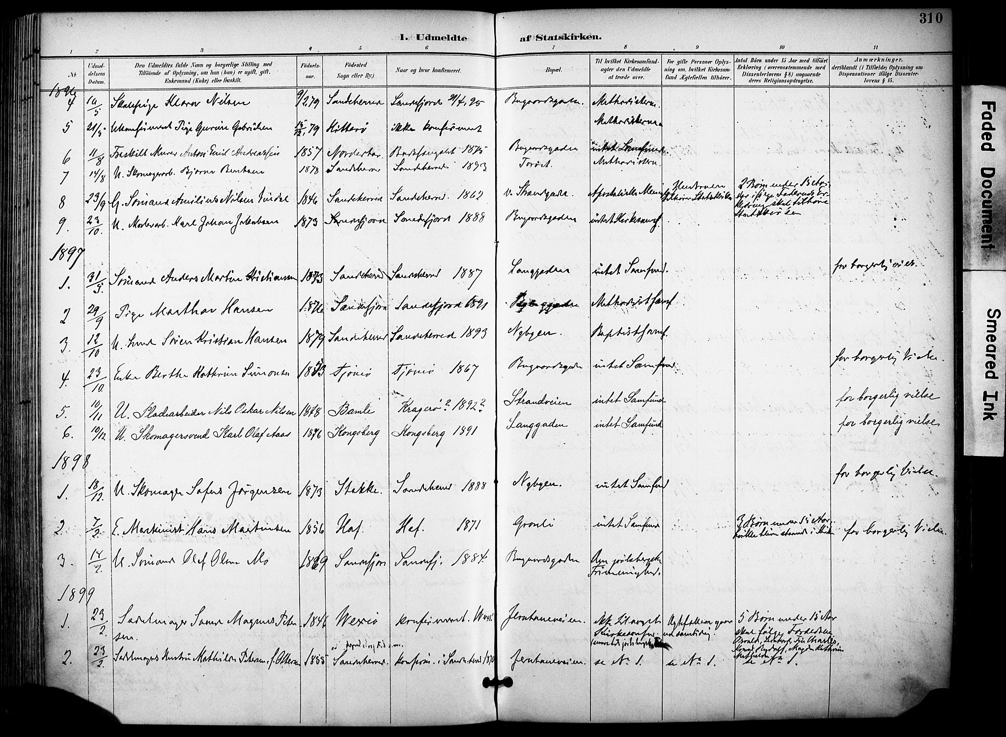 Sandefjord kirkebøker, SAKO/A-315/F/Fa/L0004: Parish register (official) no. 4, 1894-1905, p. 310