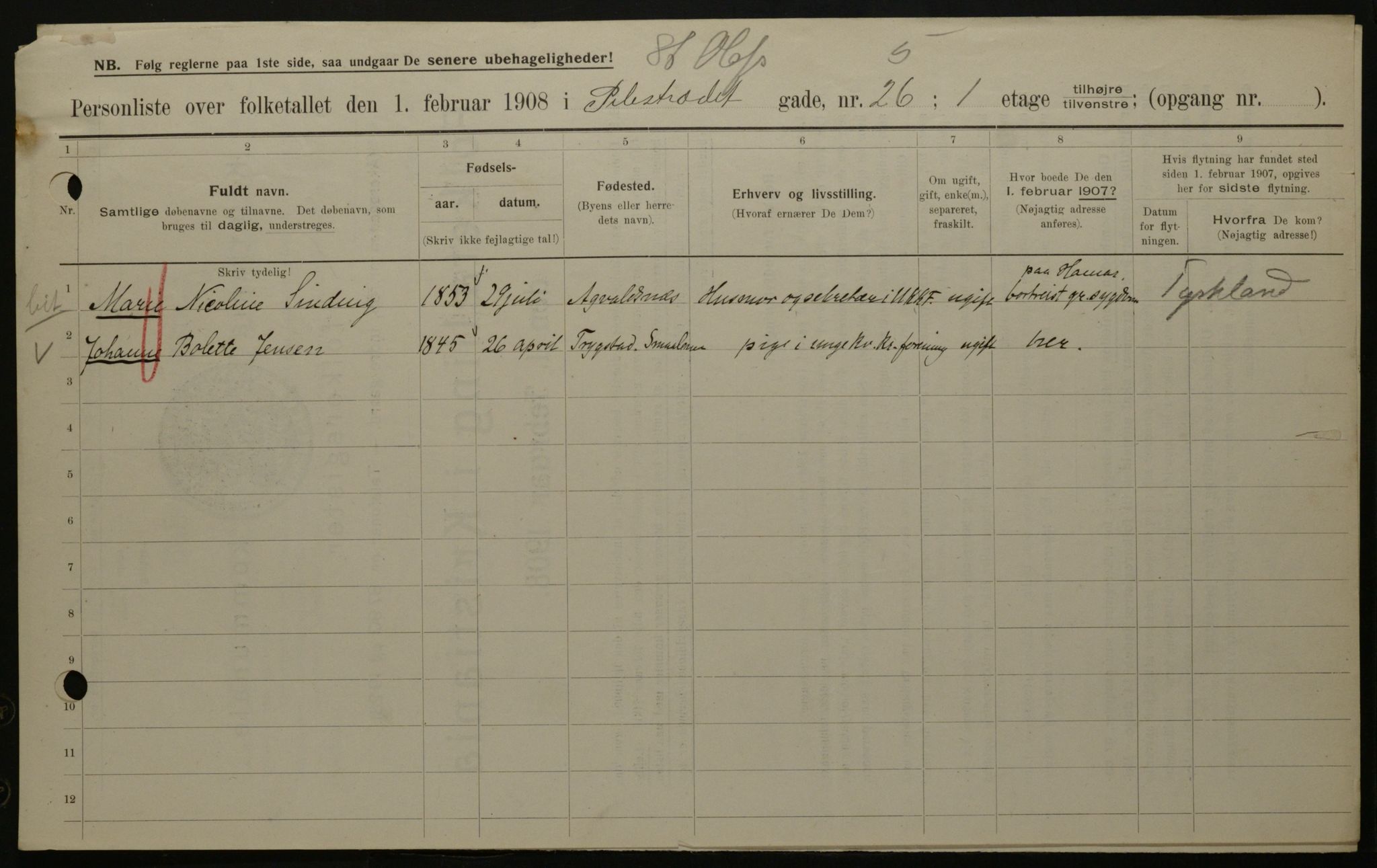 OBA, Municipal Census 1908 for Kristiania, 1908, p. 79727