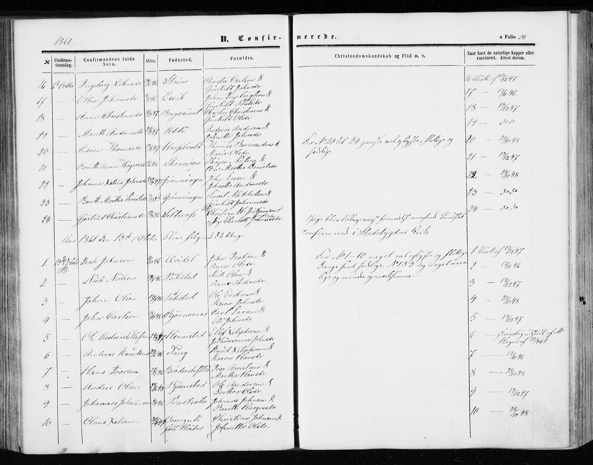 Ministerialprotokoller, klokkerbøker og fødselsregistre - Sør-Trøndelag, AV/SAT-A-1456/646/L0612: Parish register (official) no. 646A10, 1858-1869, p. 20