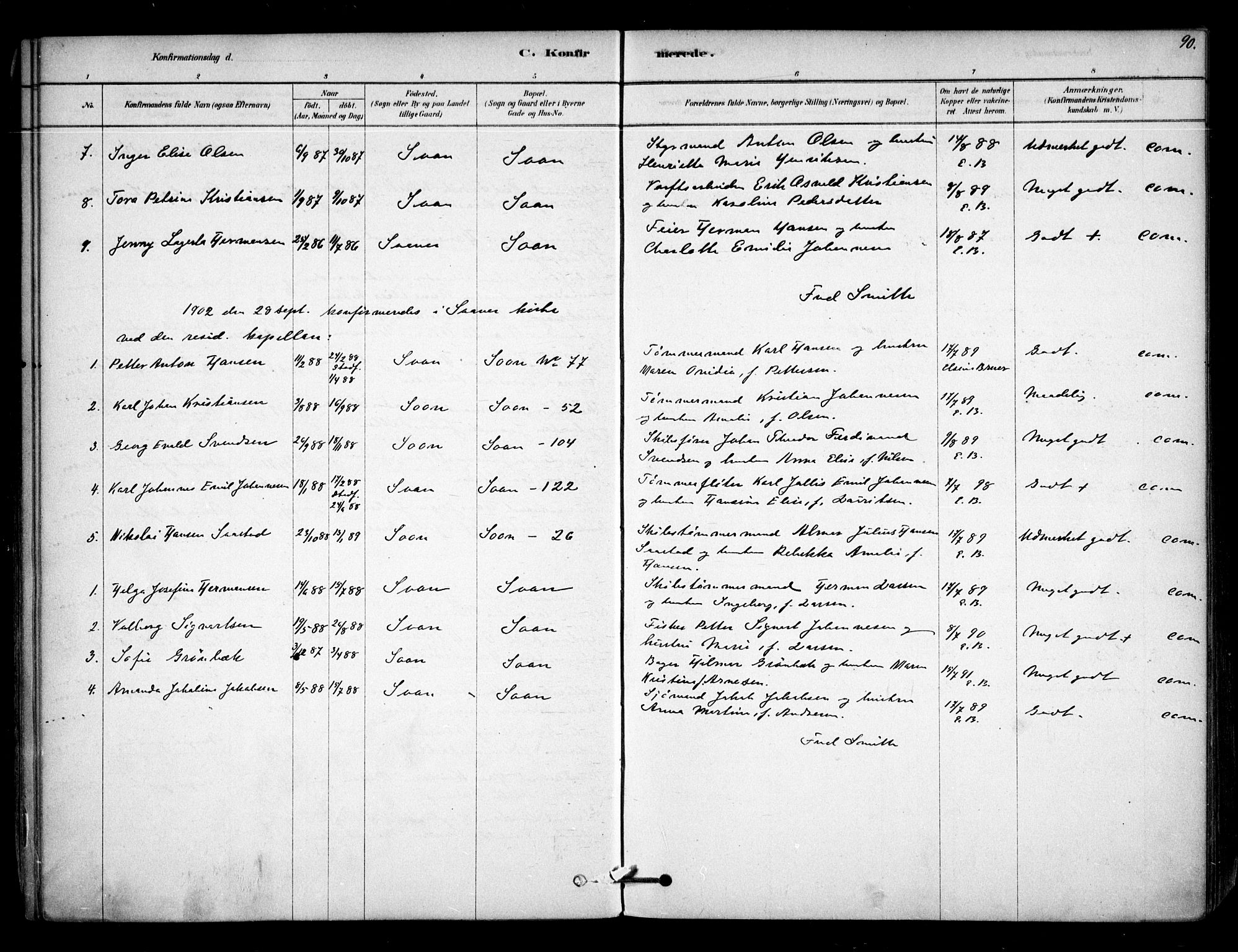 Vestby prestekontor Kirkebøker, AV/SAO-A-10893/F/Fc/L0001: Parish register (official) no. III 1, 1878-1906, p. 90