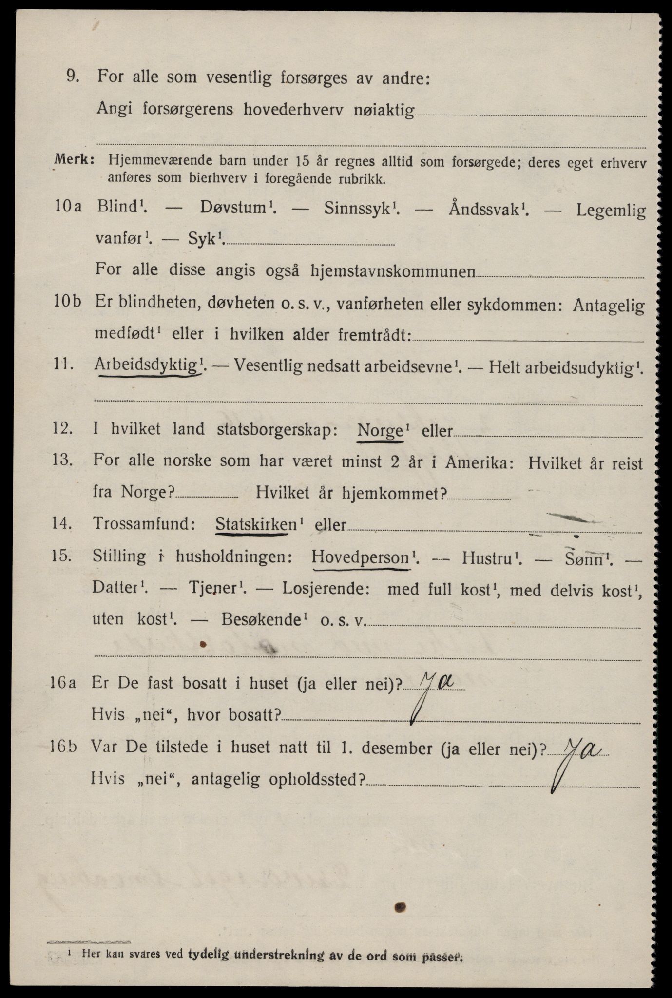 SAST, 1920 census for Jelsa, 1920, p. 819