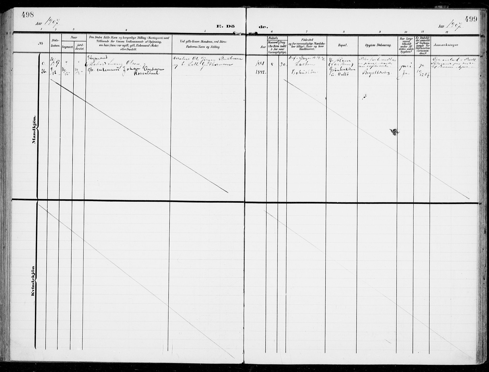 Sem kirkebøker, AV/SAKO-A-5/F/Fb/L0006: Parish register (official) no. II 6, 1905-1918, p. 498-499