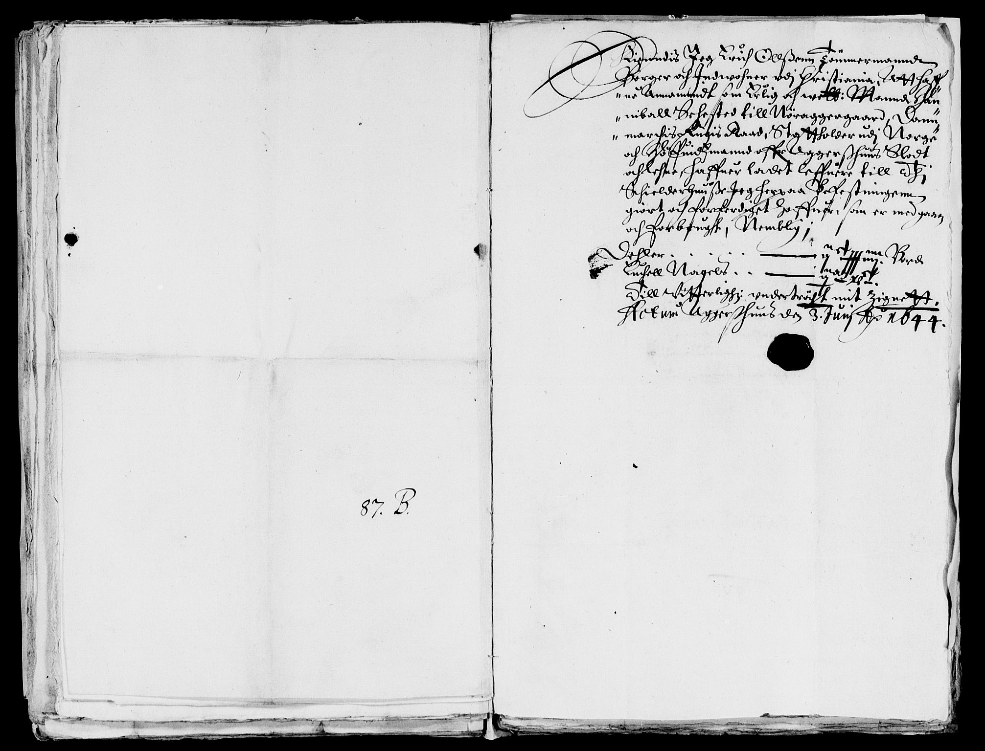 Rentekammeret inntil 1814, Reviderte regnskaper, Lensregnskaper, AV/RA-EA-5023/R/Rb/Rba/L0181: Akershus len, 1644-1645