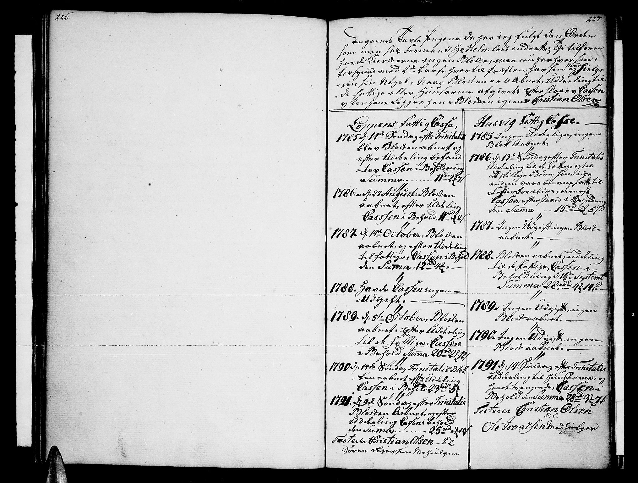 Loppa sokneprestkontor, SATØ/S-1339/H/Ha/L0002kirke: Parish register (official) no. 2, 1785-1821, p. 226-227
